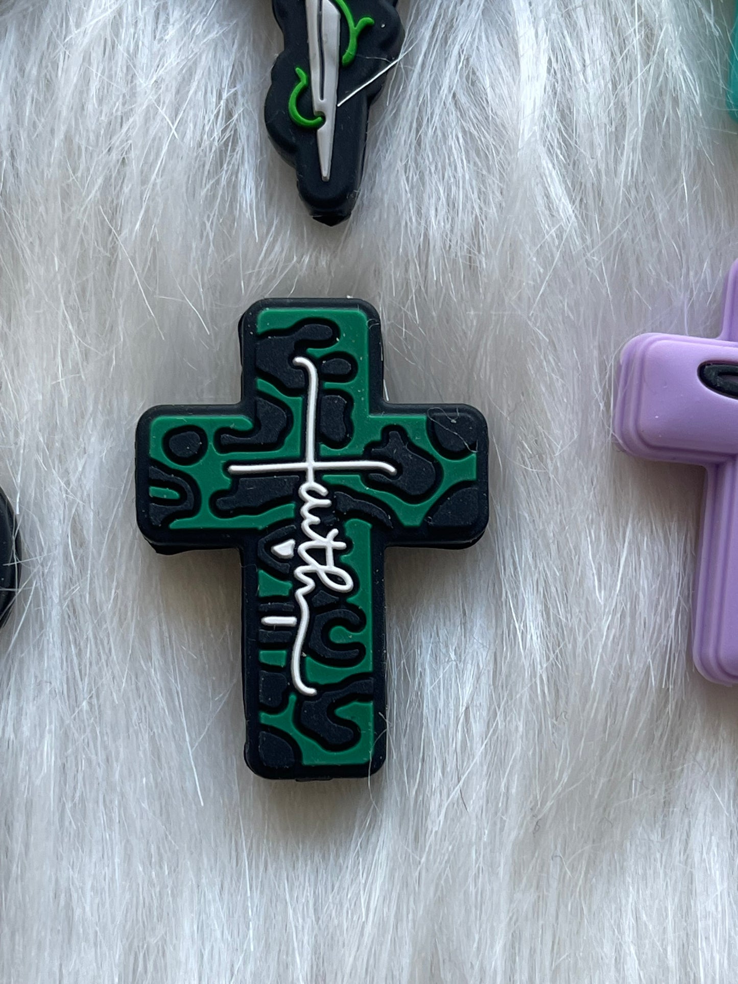 SILICONE FOCAL- Cross, Jesus, Faith (18 Options & Discount Scoops)