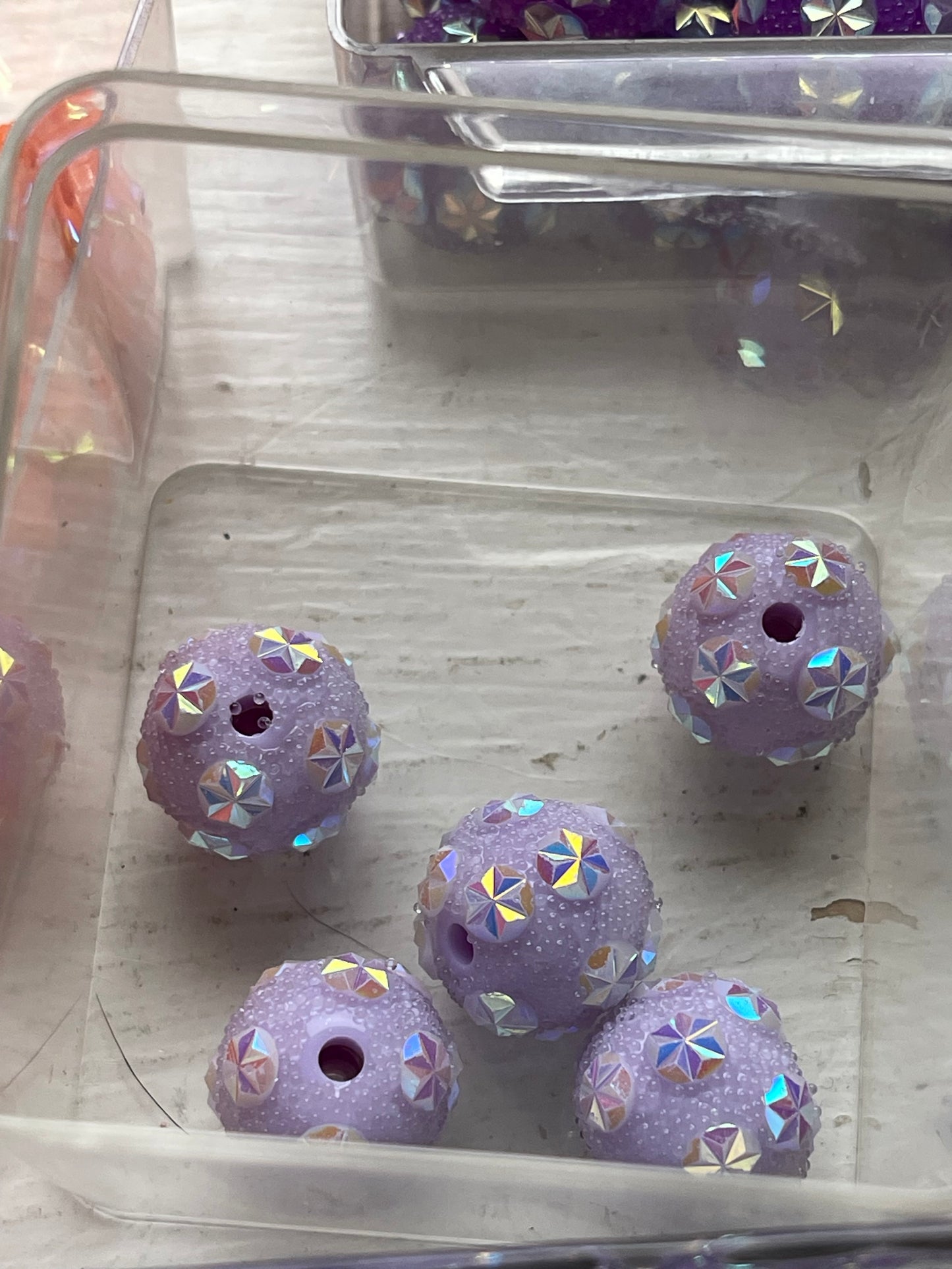 15mm Acrylic Sugar BEADS with STARS (16 Color Options)