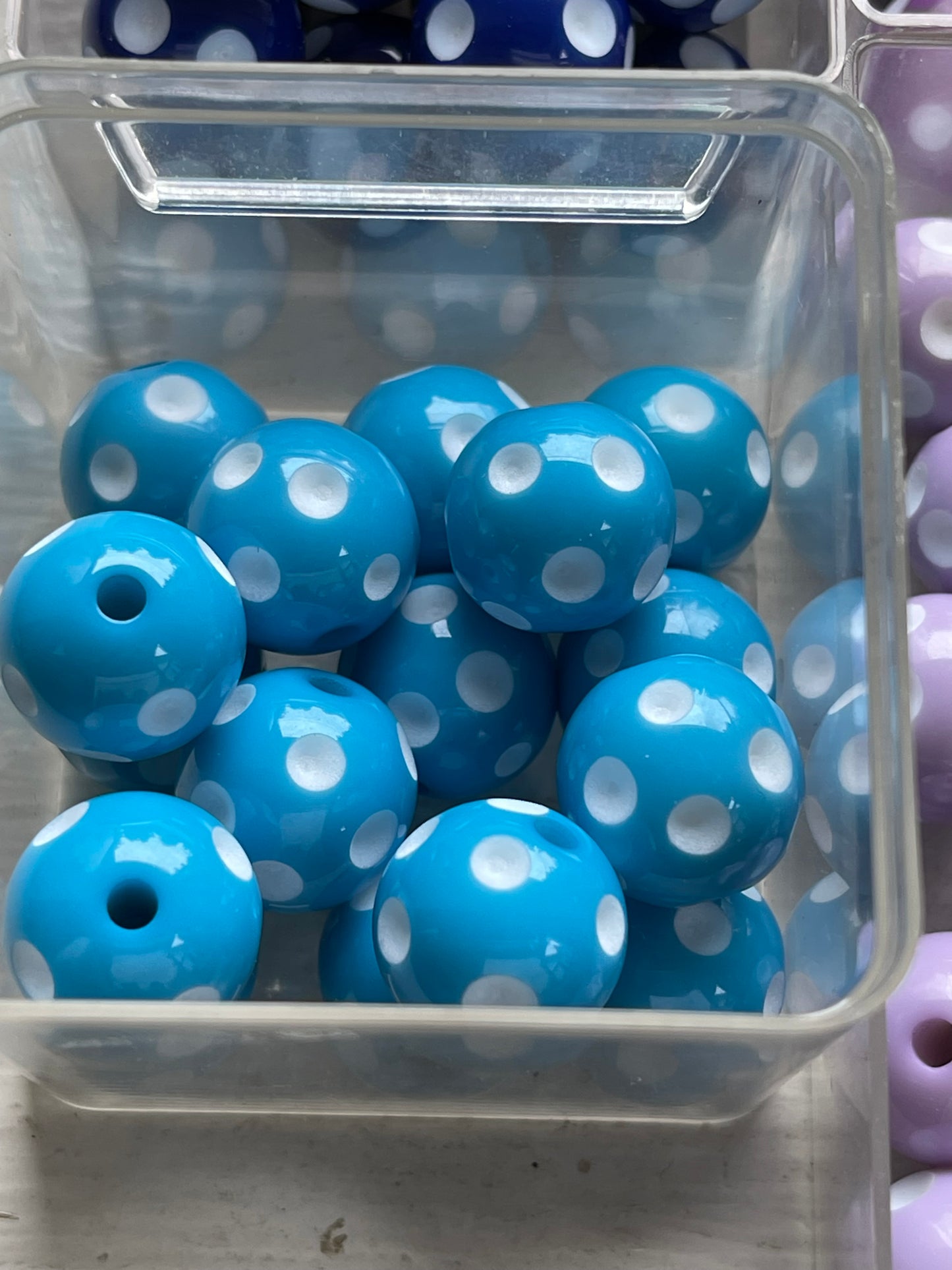 16mm ACRYLIC BEAD Recessed Polka Dot (14 Color Variations)