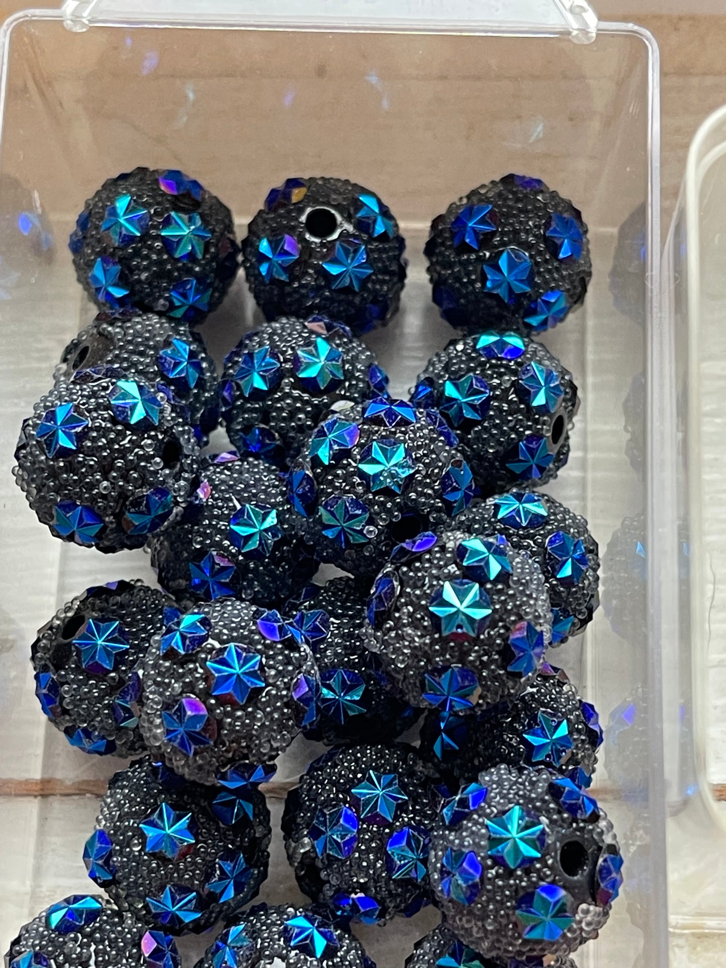15mm Acrylic Sugar BEADS with STARS (16 Color Options)