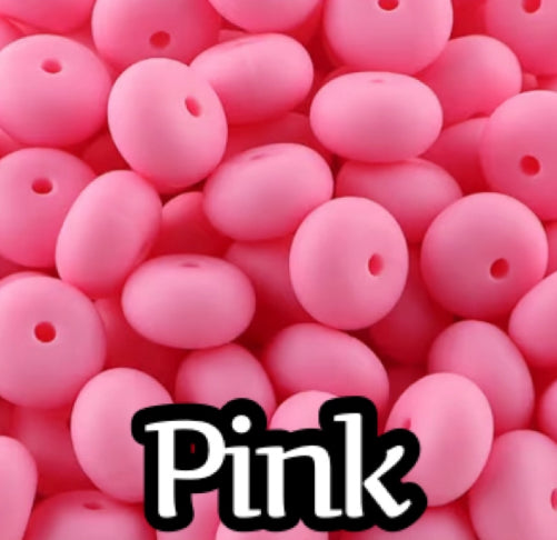 14mm SILICONE Abacus BEAD SPACERS (12 Color Options)