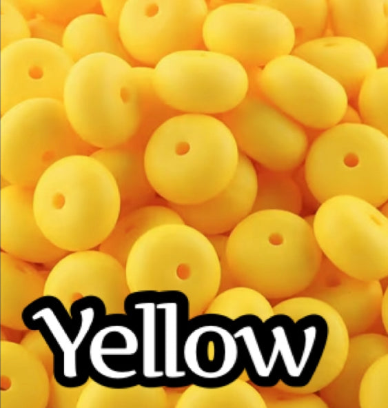 14mm SILICONE Abacus BEAD SPACERS (12 Color Options)