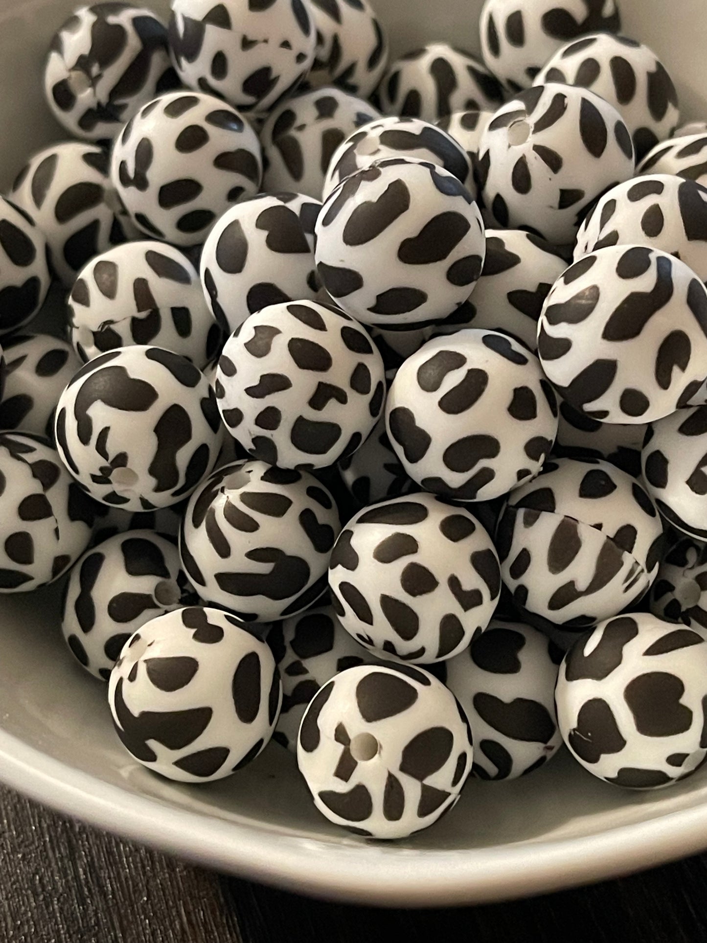 15mm SILICONE BEAD - PRINTED (21 Options)