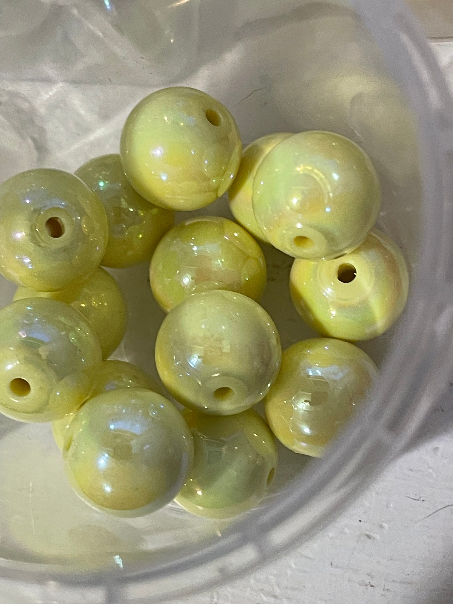 16mm ACRYLIC Bead SOLID COLORS w ABS Shine (24 Options)