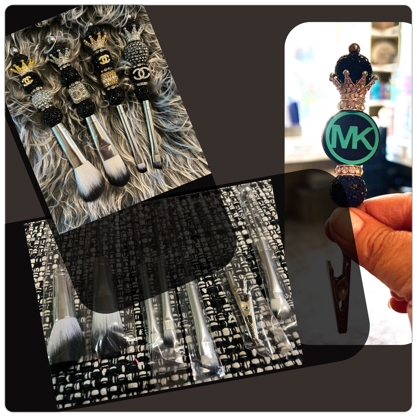 BEADABLE BLANK SET OF 5 MAKE UP BRUSHES (9 Options)