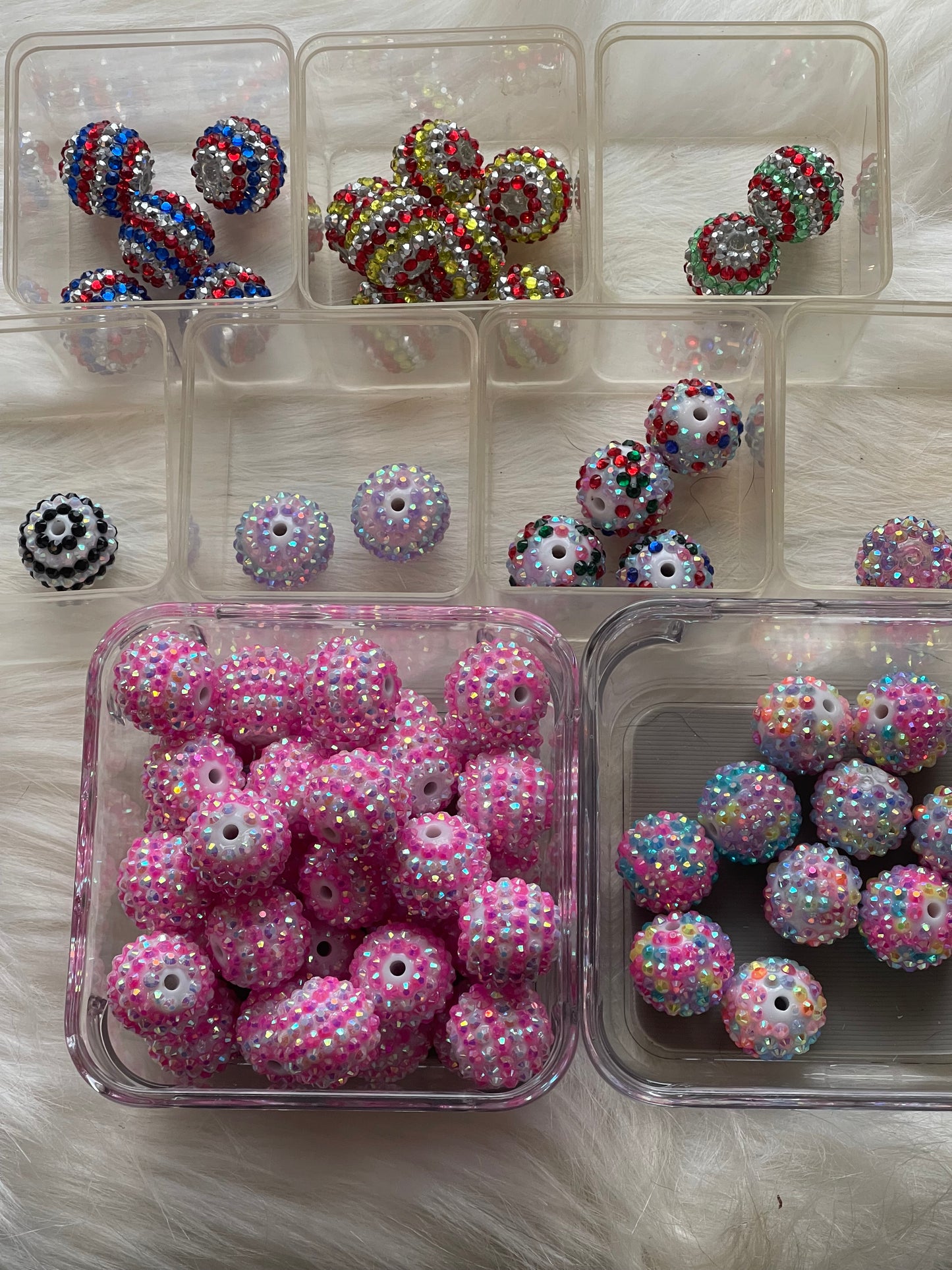 20mm CHUNKY RHINESTONE Bead- Stripes (9 Options)