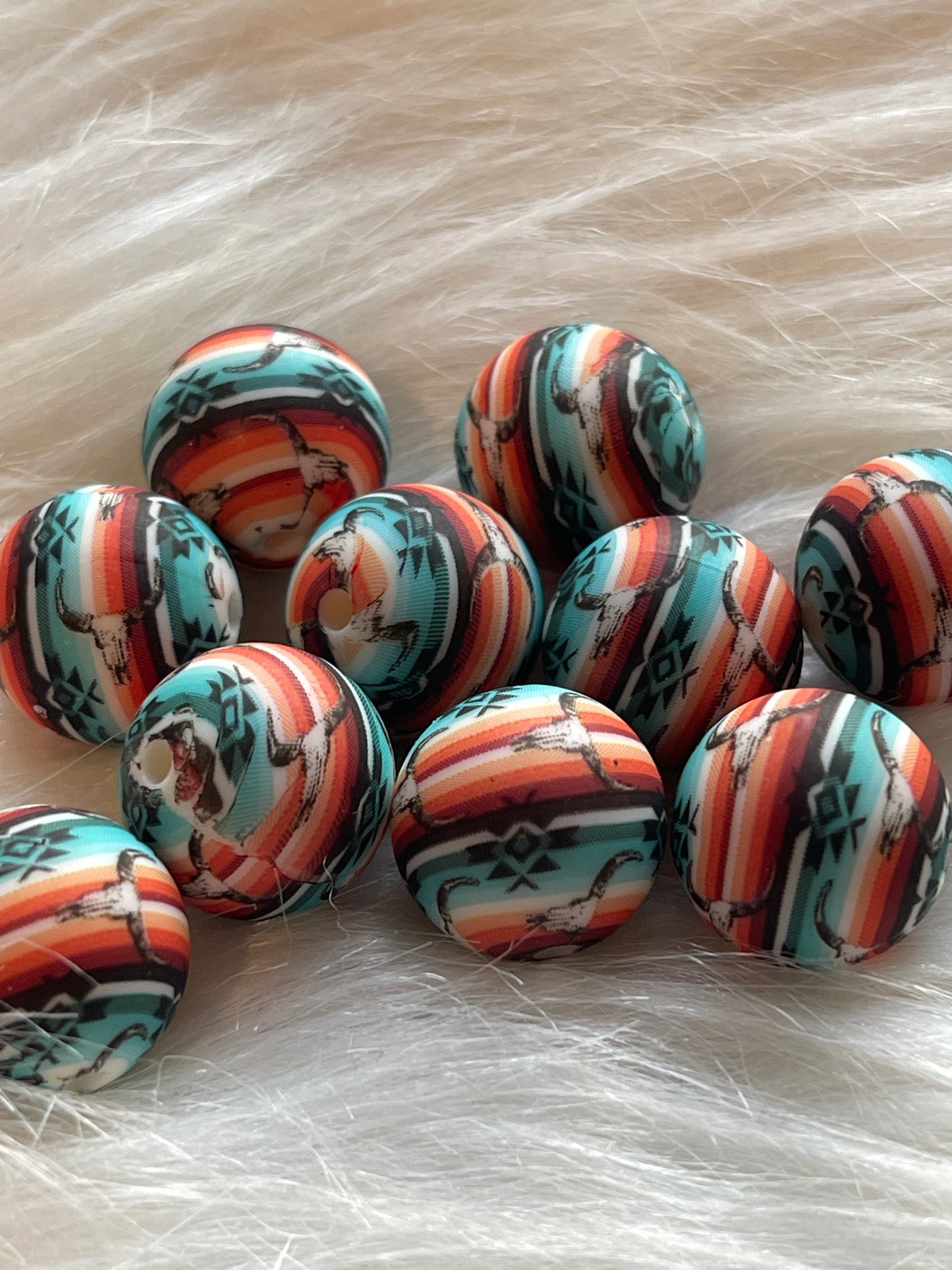 15mm SILICONE BEAD - PRINTED (21 Options)