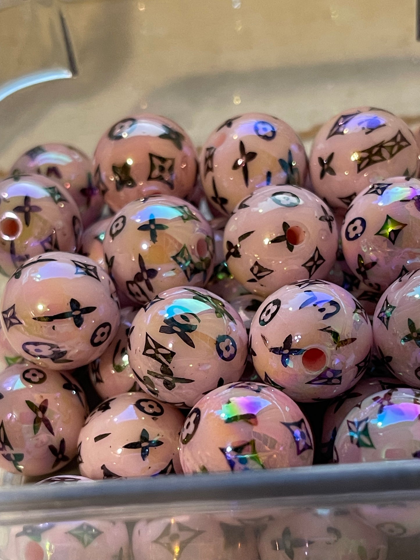 15mm ACRYLIC BEAD L'S (Hi-Gloss ABS Coat) 7 Options