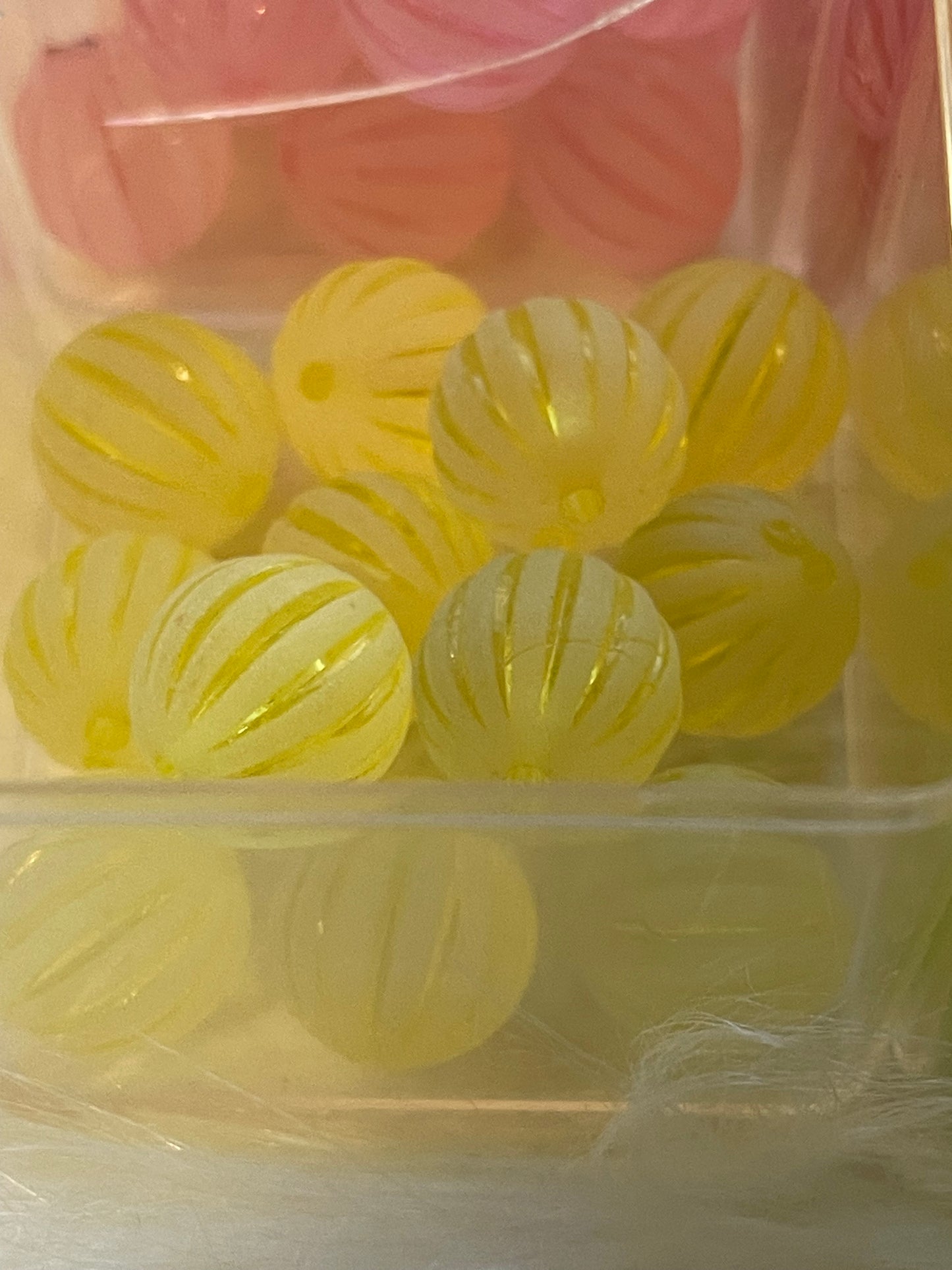 15mm ACRYLIC BEAD- STRIPE Style (9 COLOR OPTIONS)