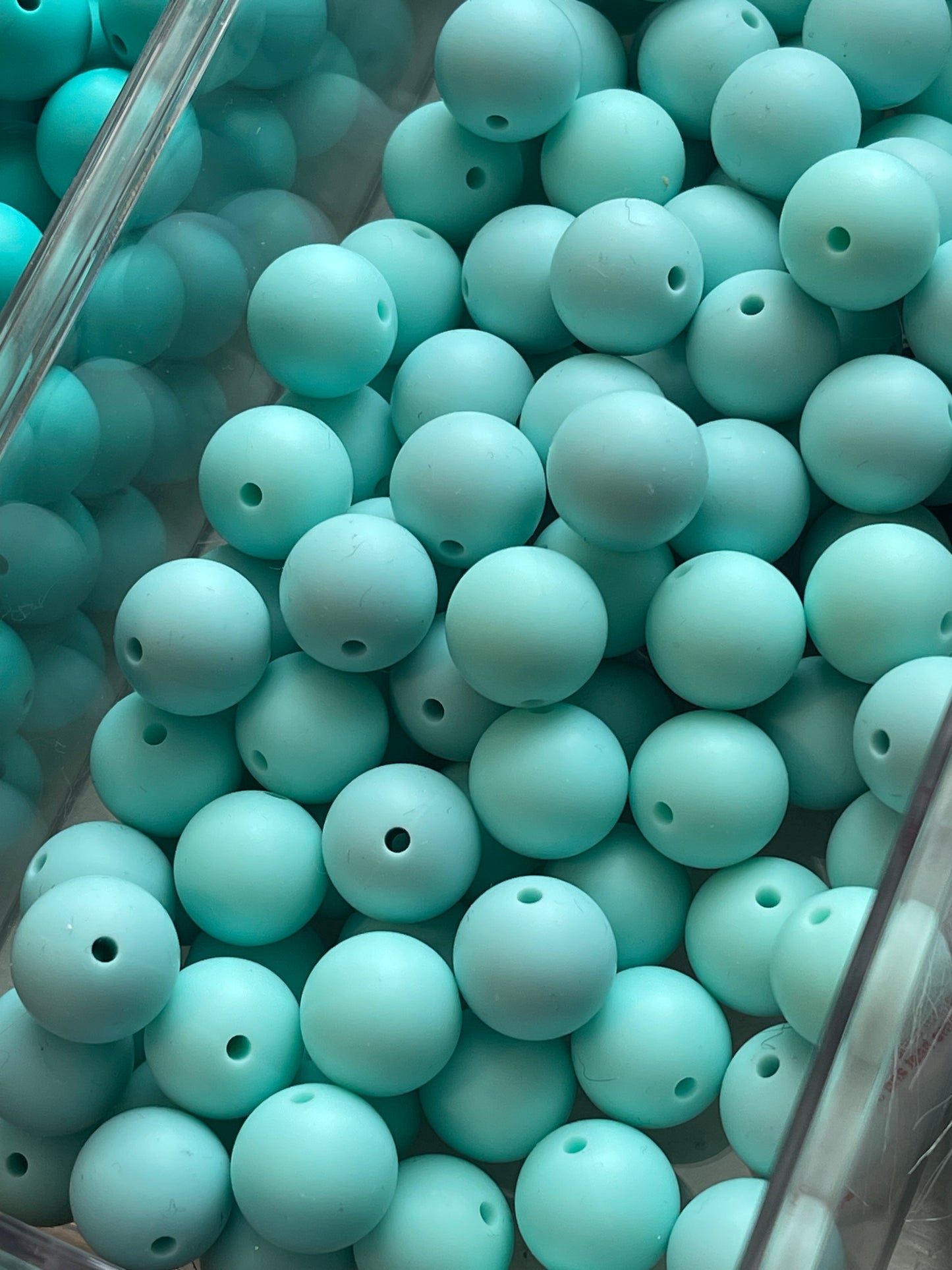 15mm SILICONE BEADS-SOLID (BLUES)