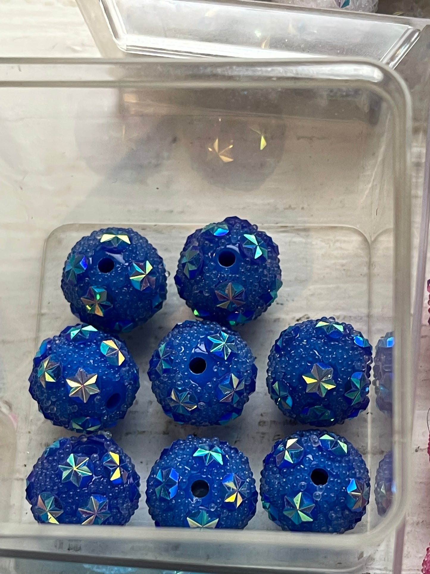 15mm Acrylic Sugar BEADS with STARS (16 Color Options)