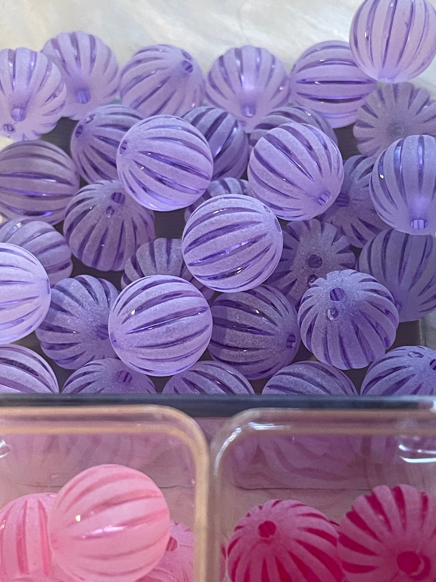 15mm ACRYLIC BEAD- STRIPE Style (9 COLOR OPTIONS)