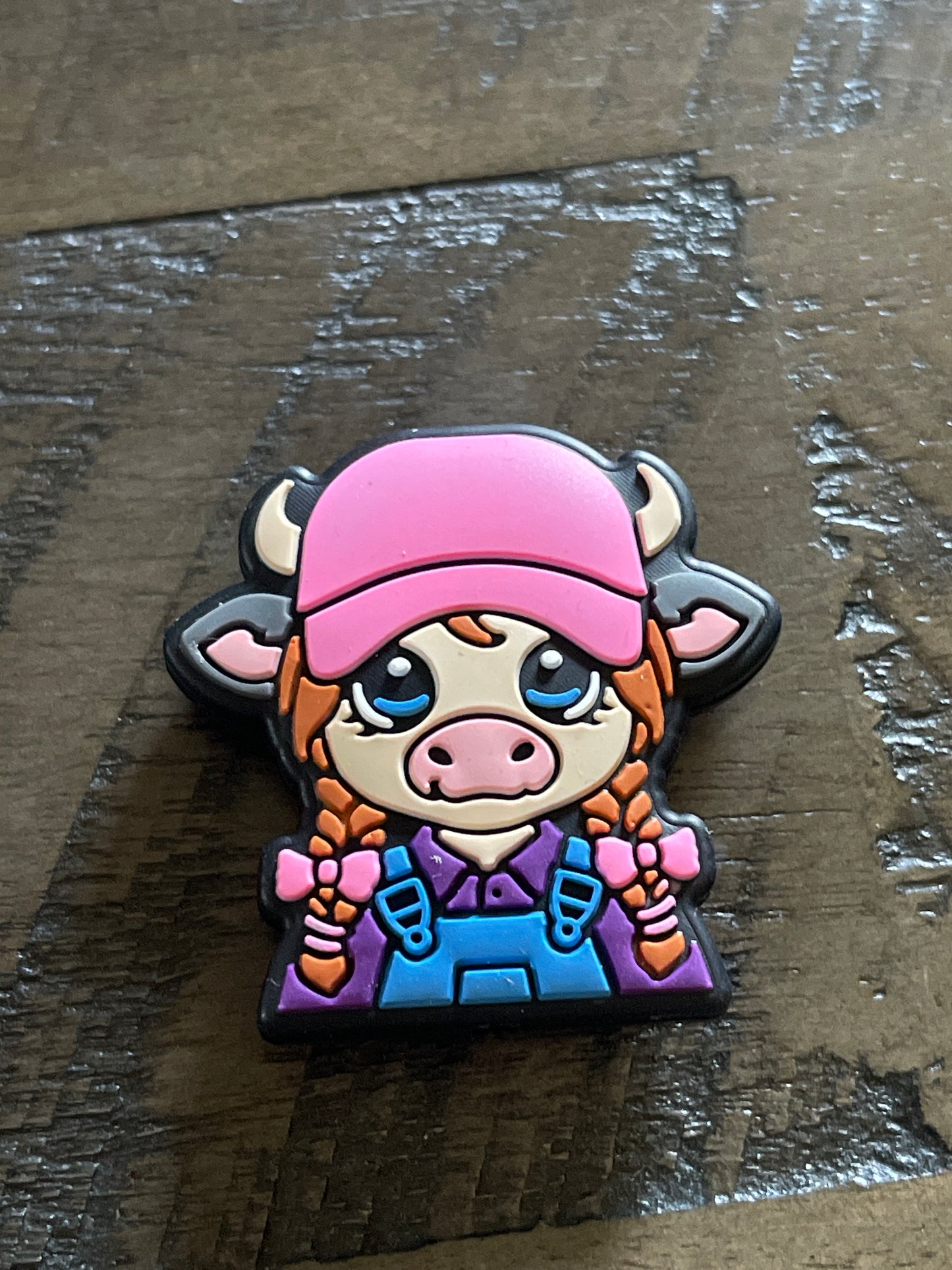 SILICONE FOCAL - Pink Cowgirl w/ Suspenders Overalls