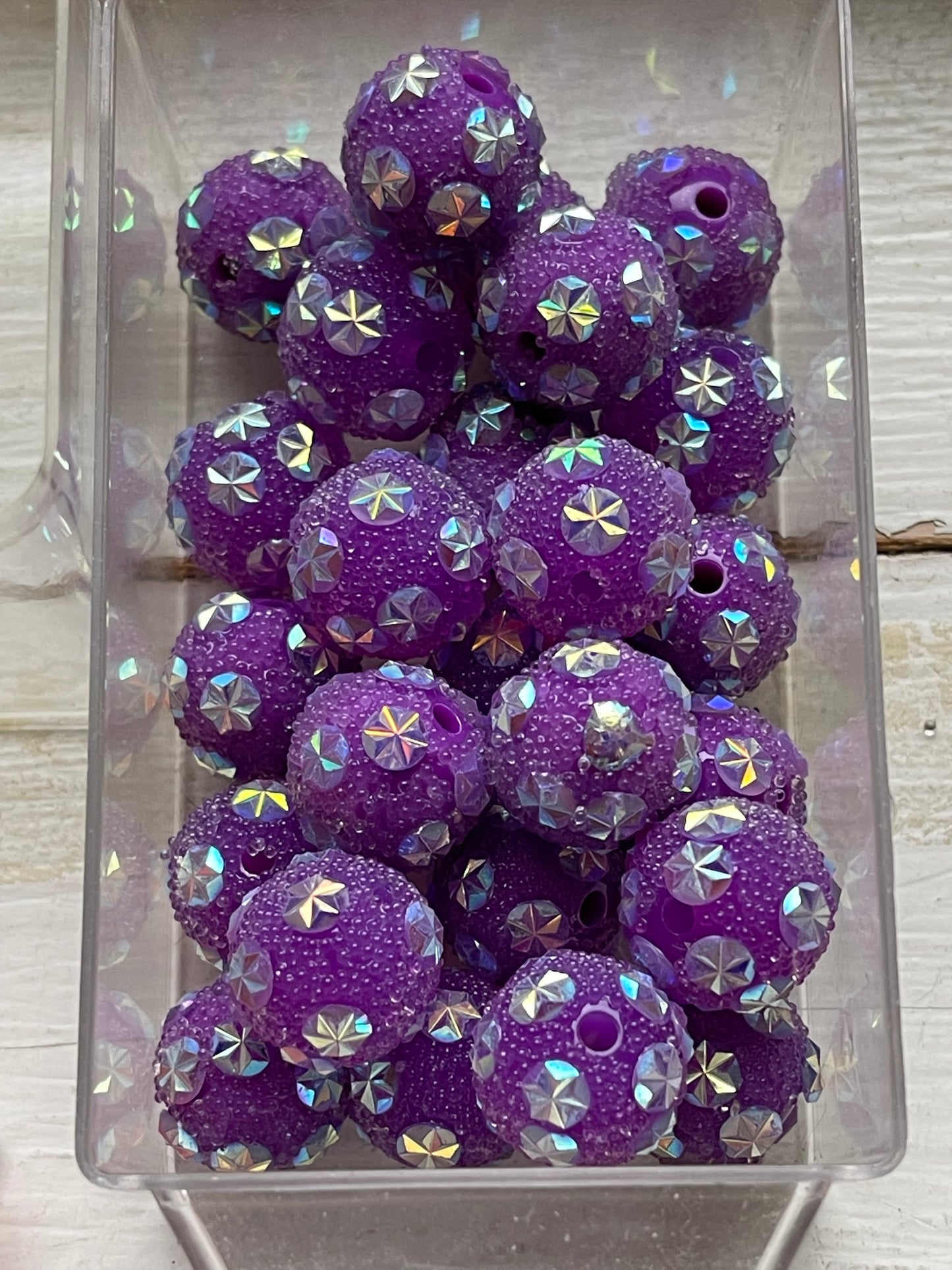 15mm Acrylic Sugar BEADS with STARS (16 Color Options)