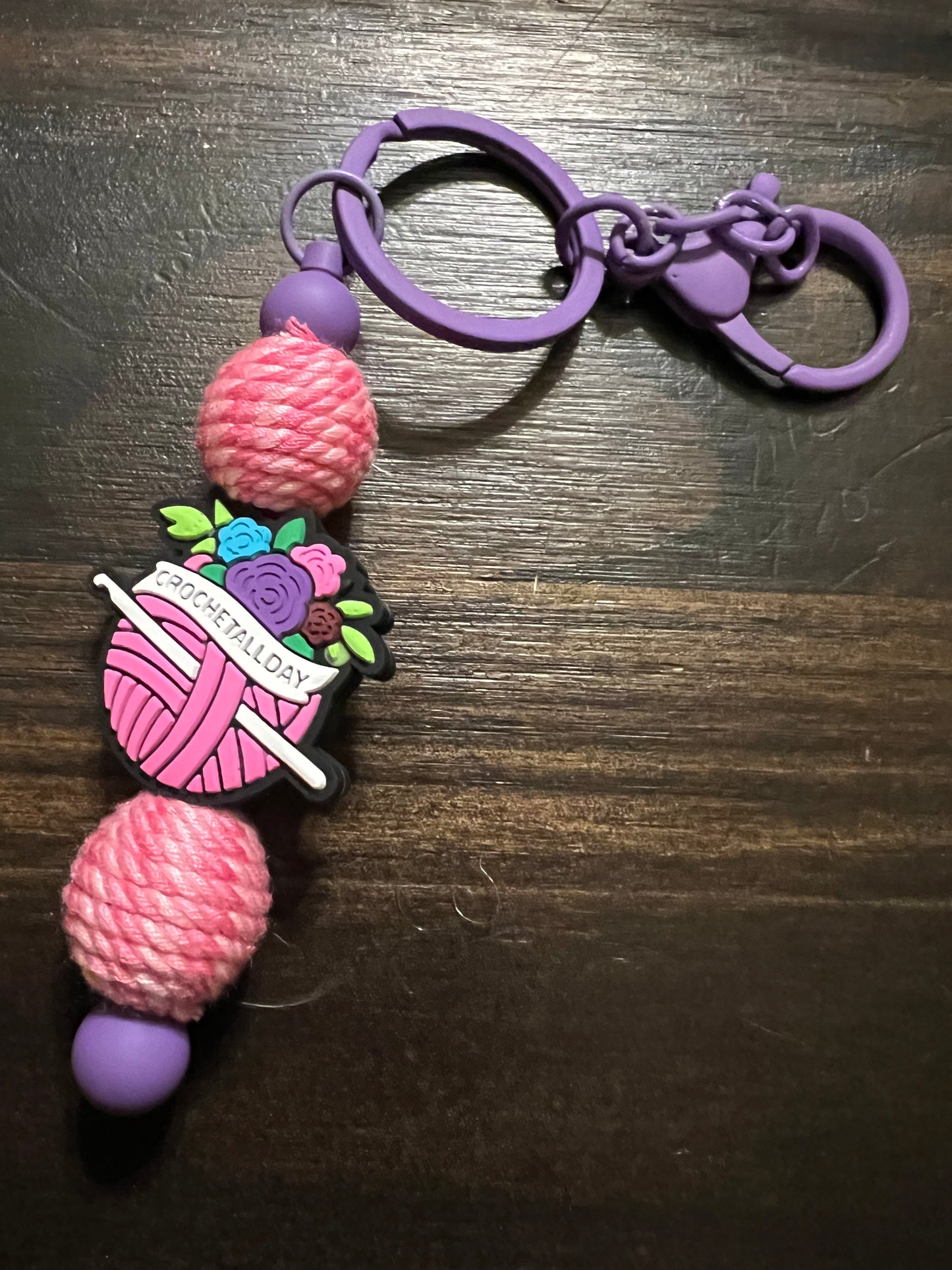 SILICONE FOCALS- CROCHET ALL DAY (2 COLORS) (FOCAL ONLY-PEN/KEYCHAIN sold separately)