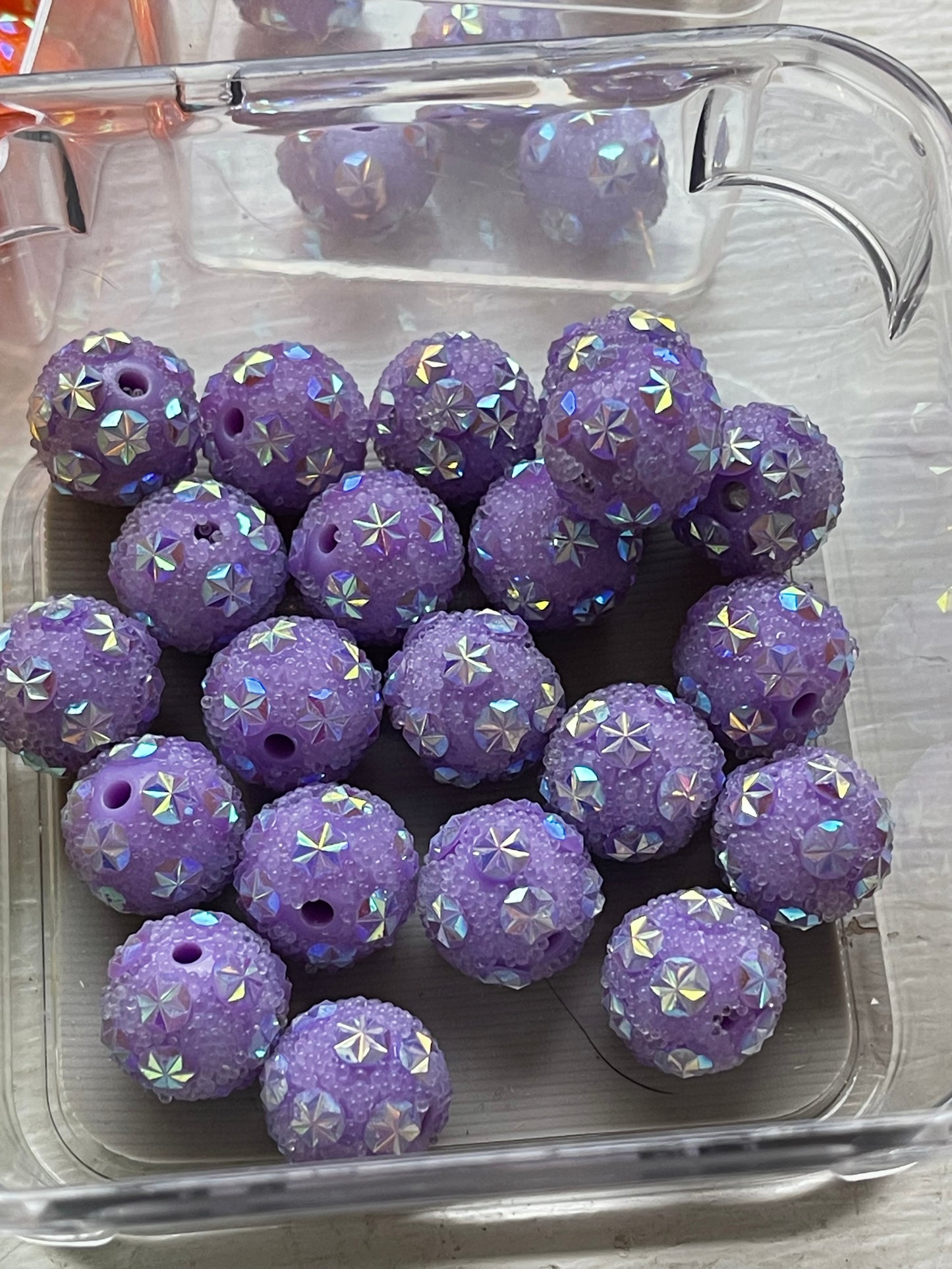 15mm Acrylic Sugar BEADS with STARS (16 Color Options)
