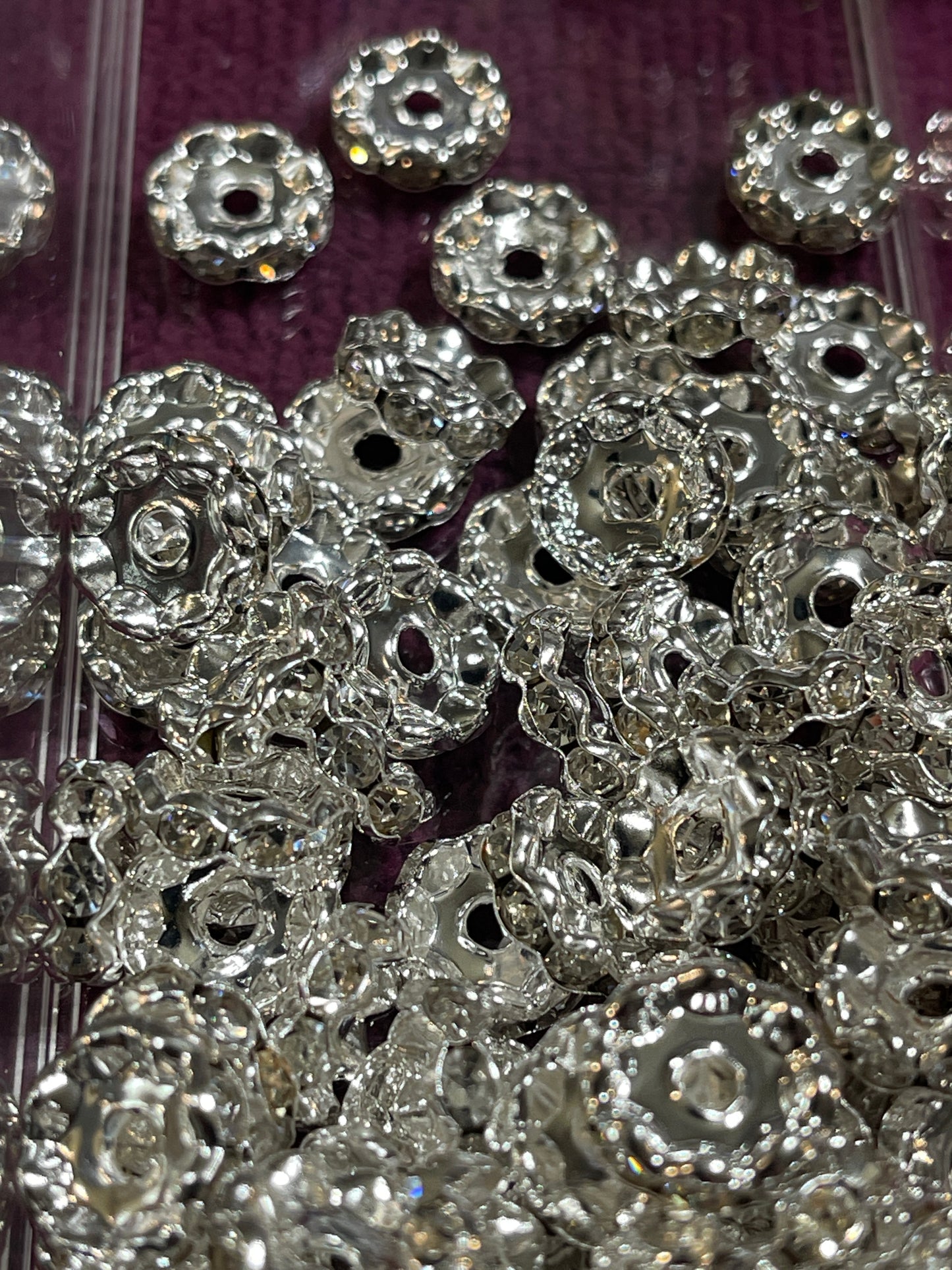 SPACERS-12mm WAVY RHINESTONES 4 Options