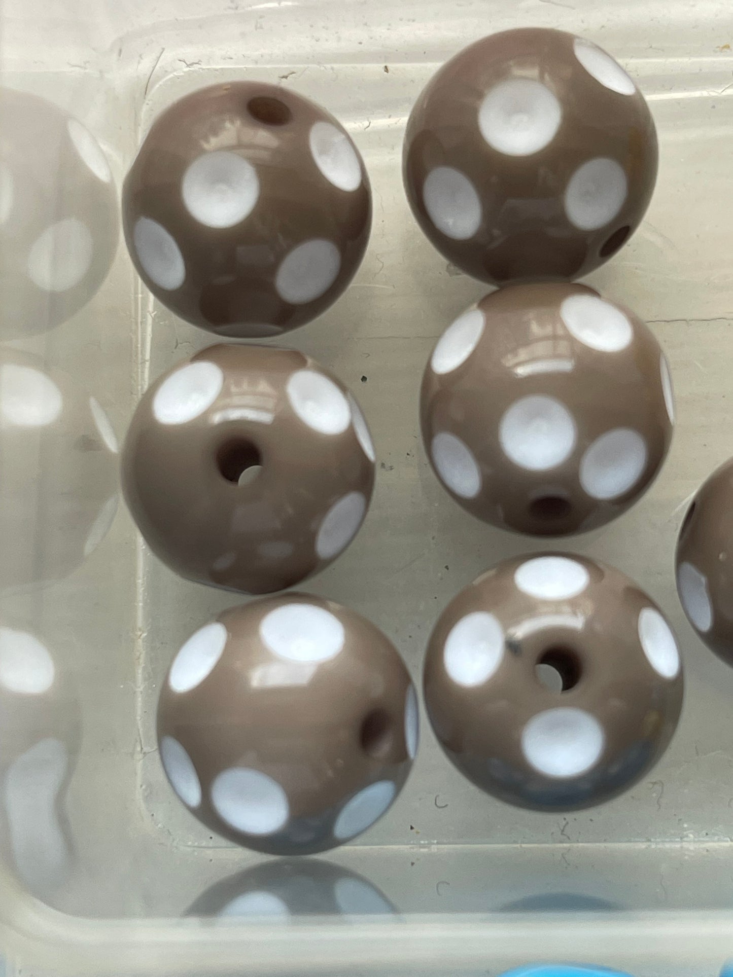 16mm ACRYLIC BEAD Recessed Polka Dot (14 Color Variations)