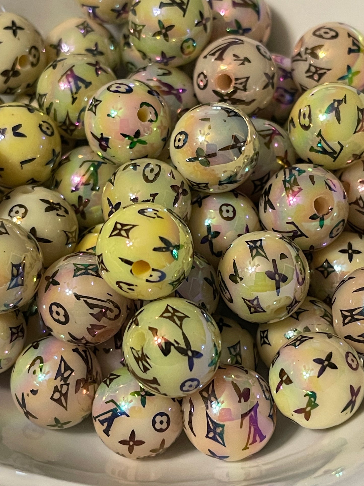 15mm ACRYLIC BEAD L'S (Hi-Gloss ABS Coat) 7 Options