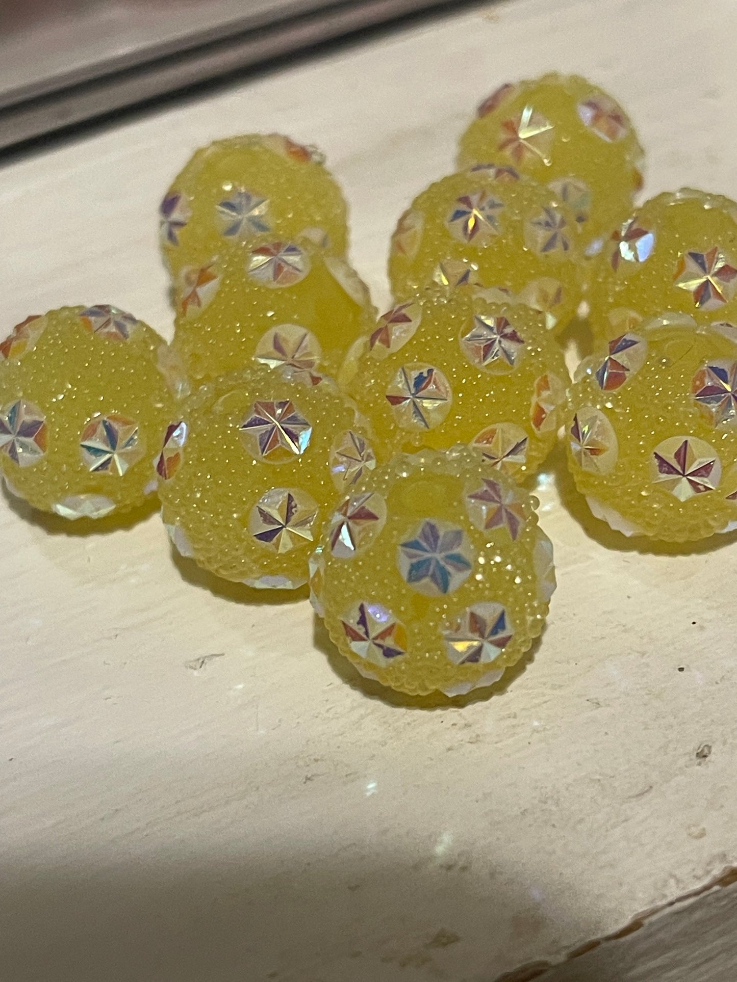 15mm Acrylic Sugar BEADS with STARS (16 Color Options)