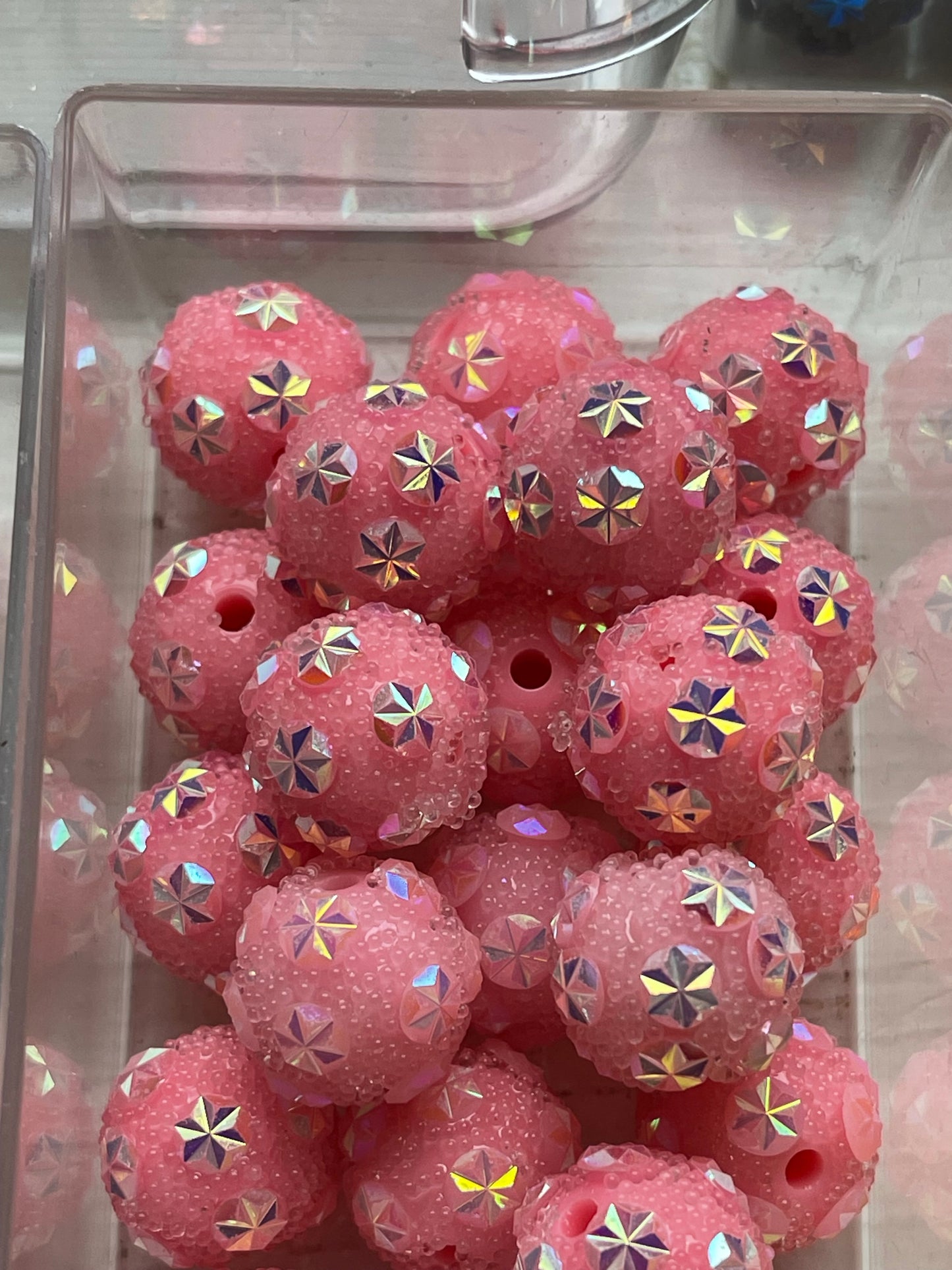 15mm Acrylic Sugar BEADS with STARS (16 Color Options)