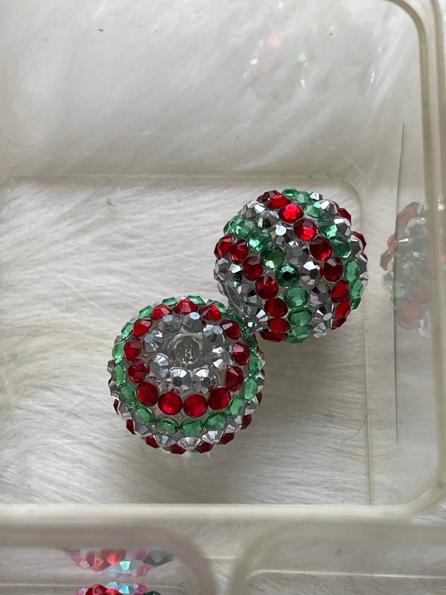 20mm CHUNKY RHINESTONE Bead- Stripes (9 Options)