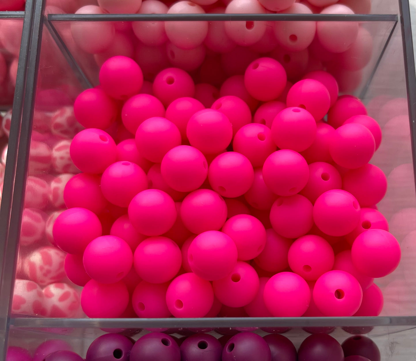12mm SILICONE BEADS- Pinks, Red, & Orange