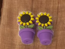 SILICONE FOCAL - MINI Flowers in a Pot (6 options)