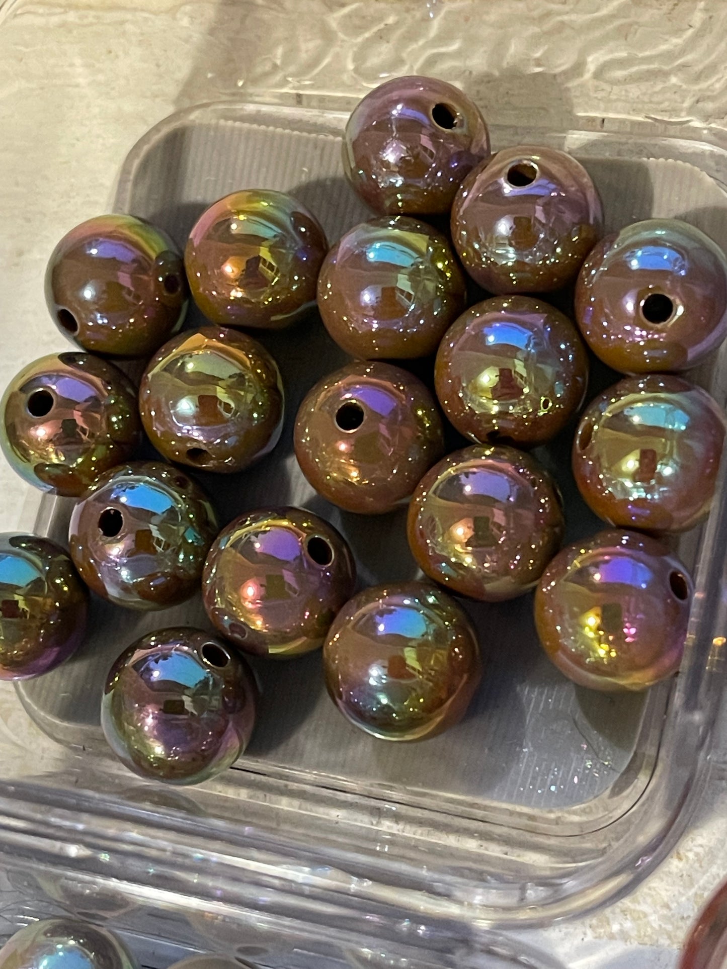 16mm ACRYLIC Bead SOLID COLORS w ABS Shine (24 Options)