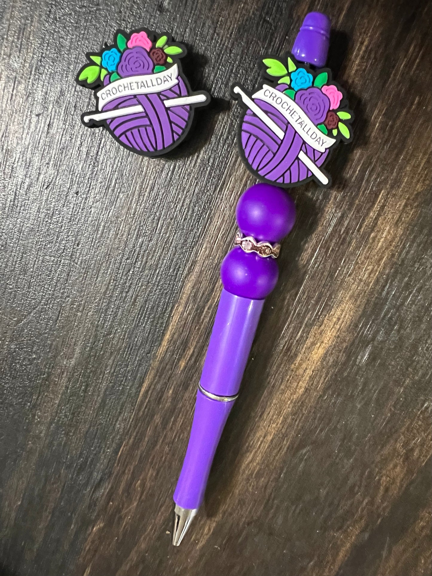 SILICONE FOCALS- CROCHET ALL DAY (2 COLORS) (FOCAL ONLY-PEN/KEYCHAIN sold separately)