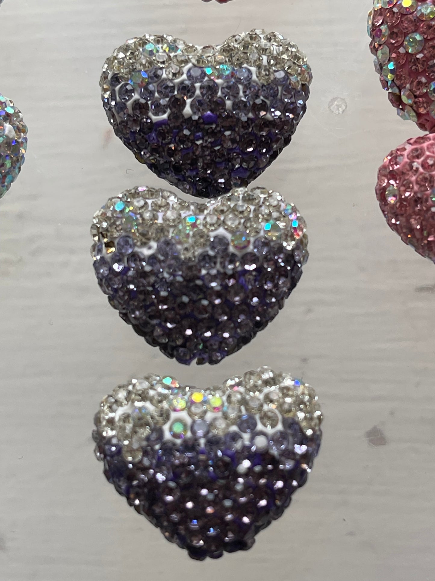 23mm Rhinestone Hearts (18 Options) (Rhinestone Heart only-Focal sold separately)