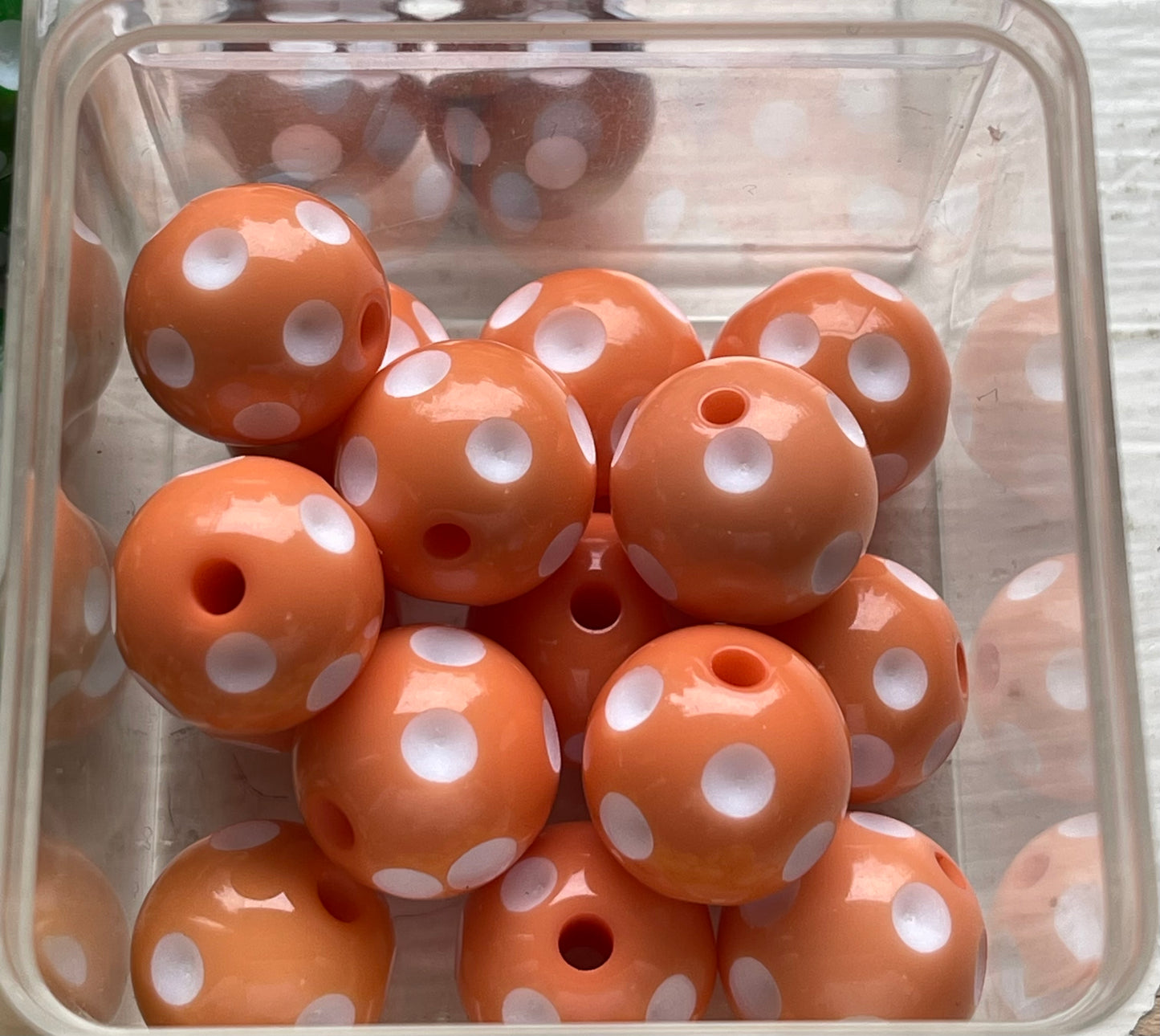 16mm ACRYLIC BEAD Recessed Polka Dot (14 Color Variations)