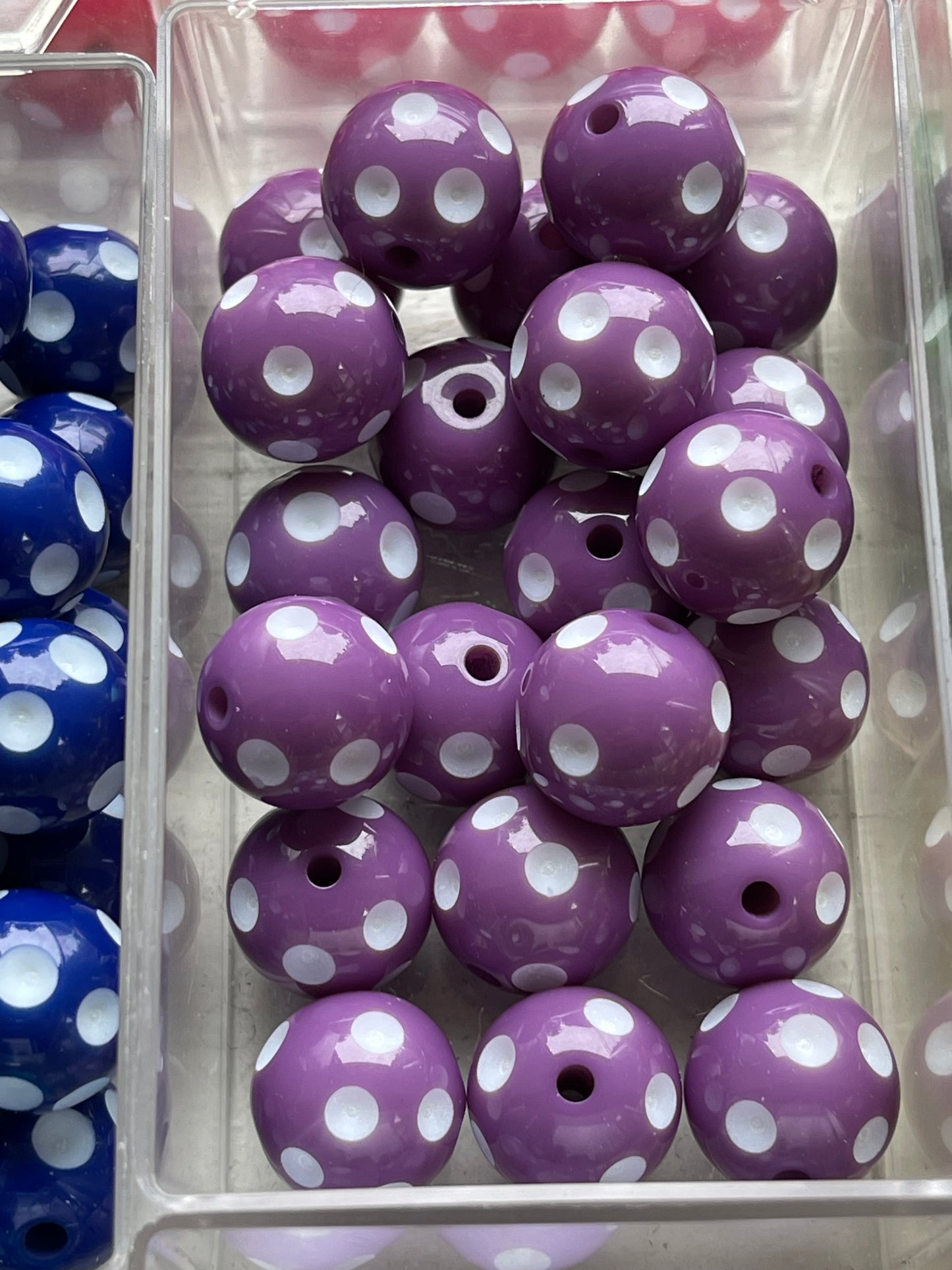 16mm ACRYLIC BEAD Recessed Polka Dot (14 Color Variations)