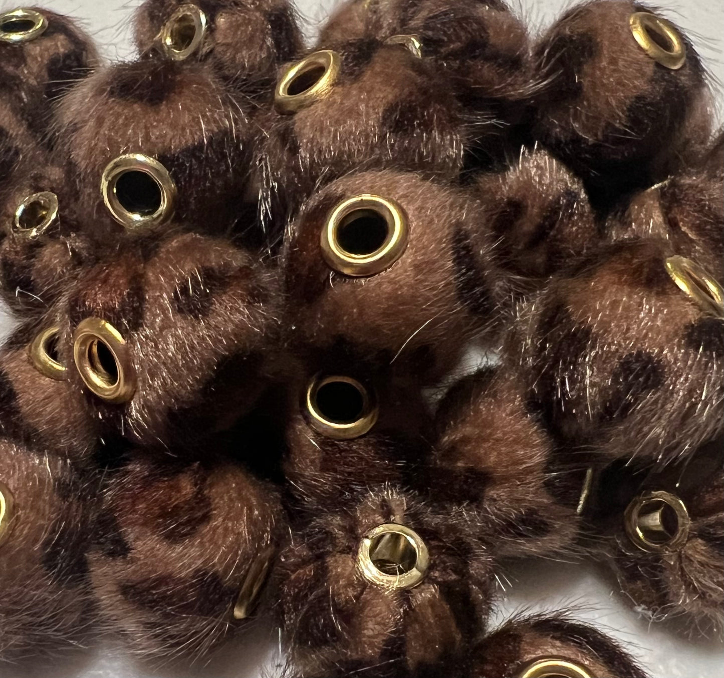 Spacers- 14mm Fuzzy leopard prints (4 COLOR OPTIONS)