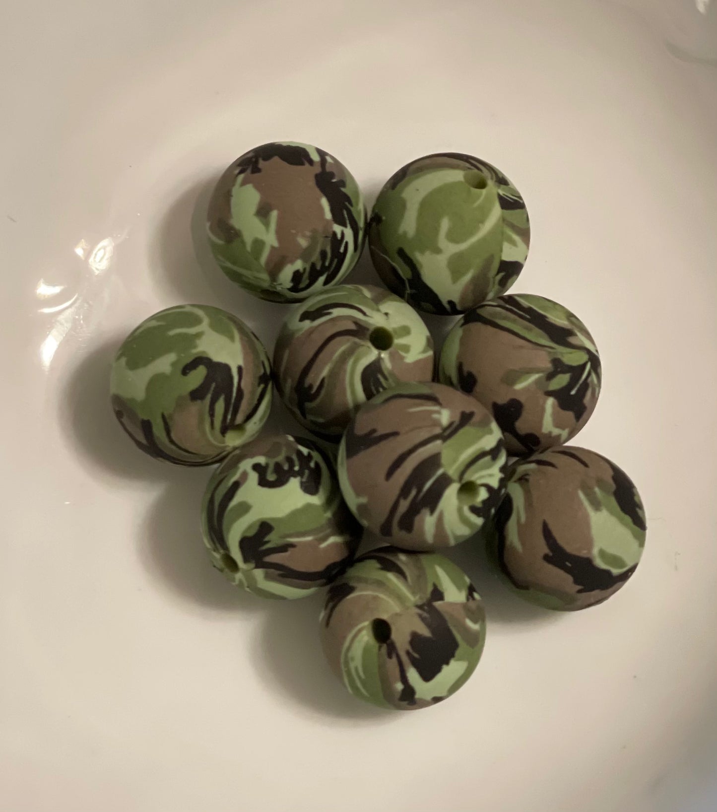 15mm SILICONE BEAD - PRINTED (21 Options)