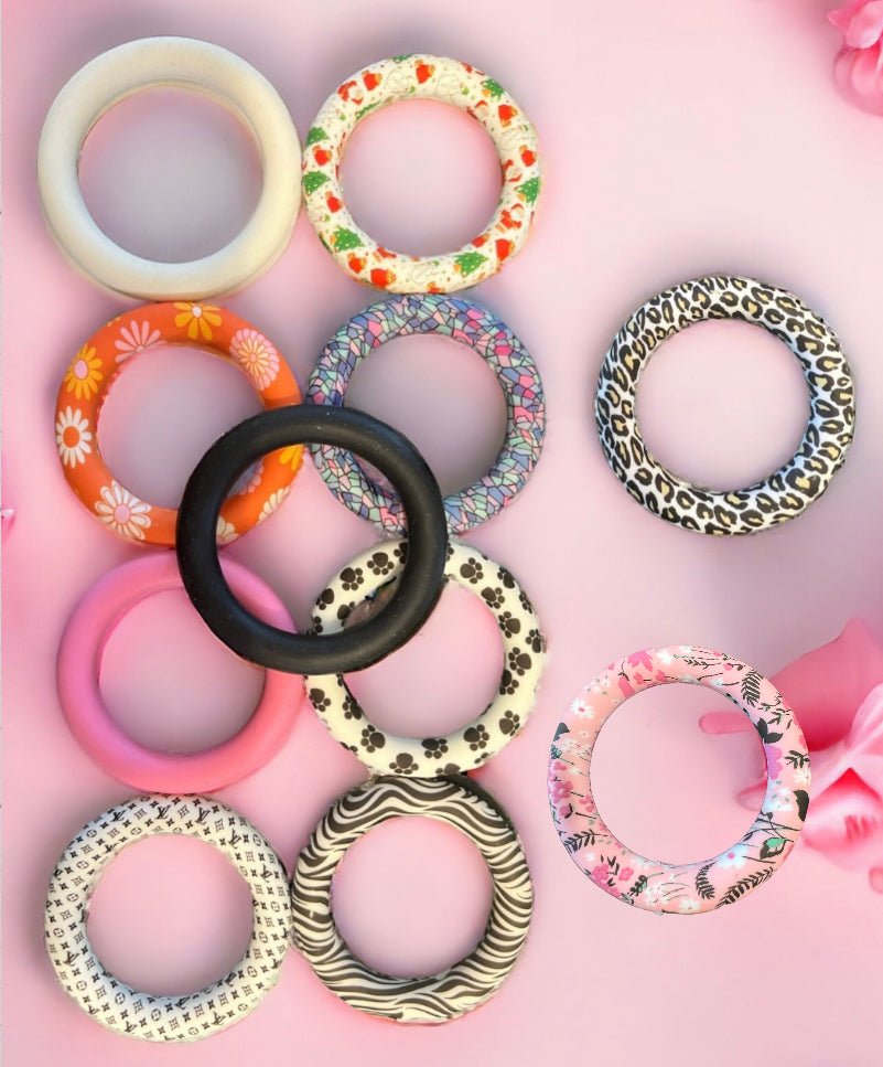 65mm Round Ring Silicone Focal for Pendants-Freshies-Car Mirrors (27 options)