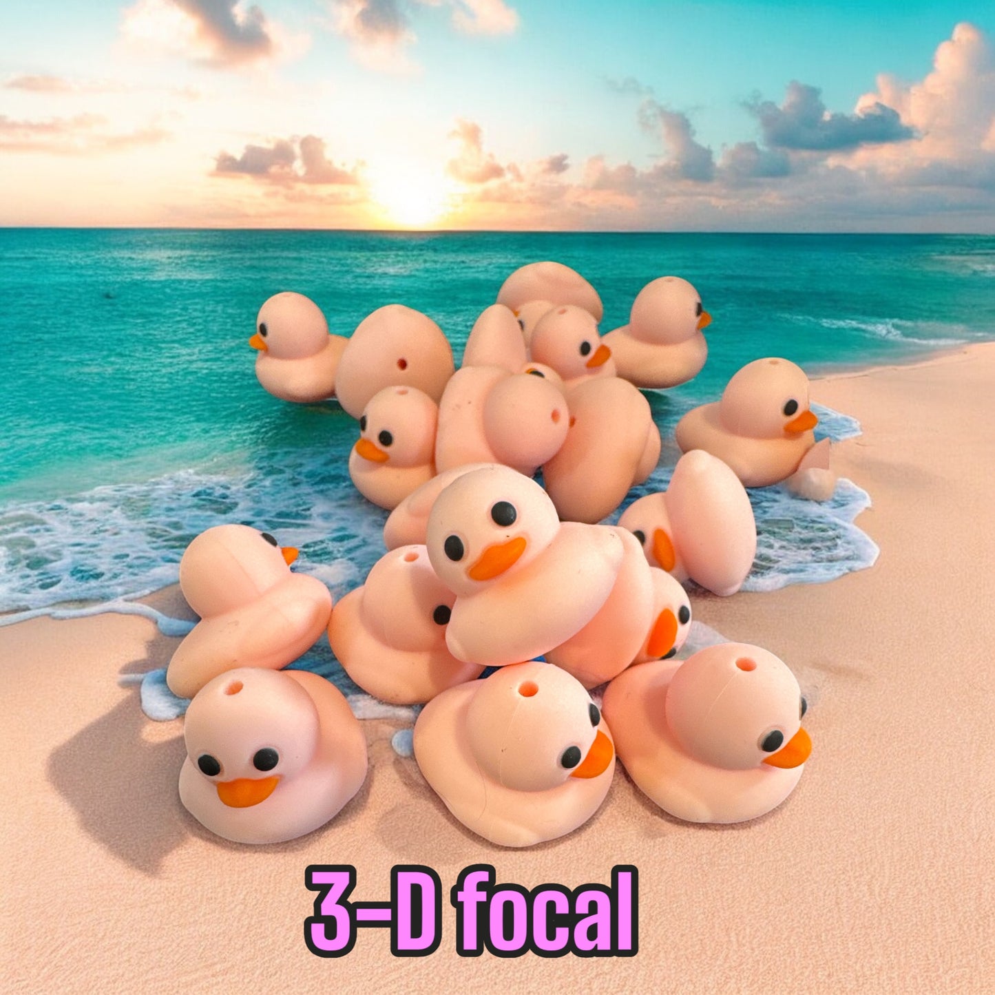 3D SILICONE FOCAL- Rubber Duckie (4 Colors-Duck only-Tub and pens sold separately)