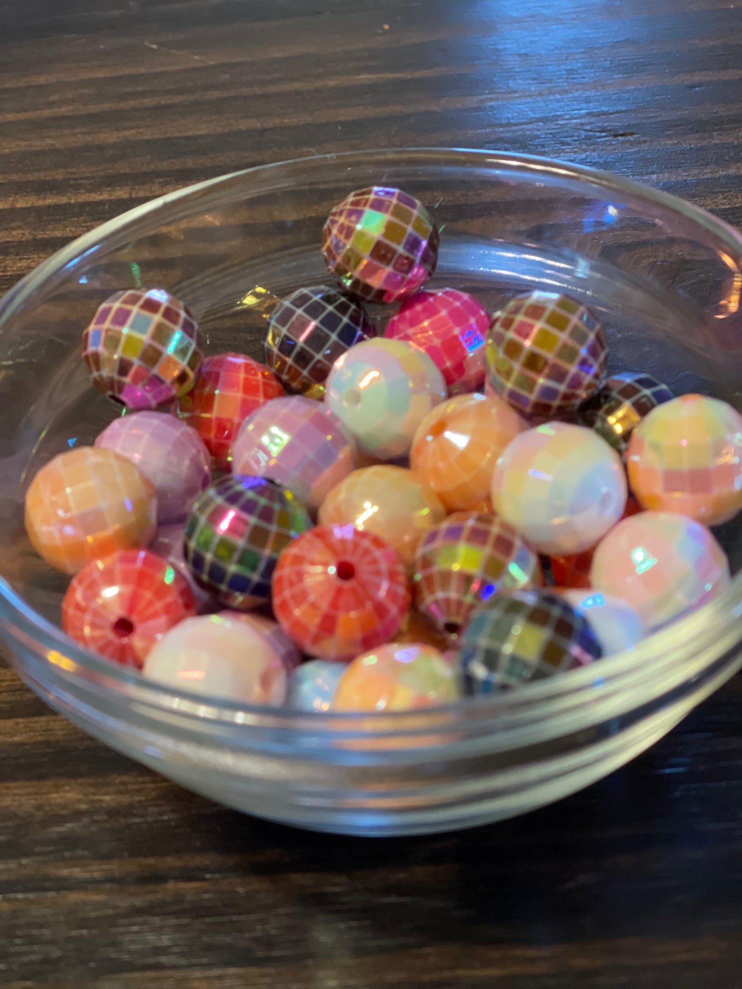 16mm ACRYLIC BEAD Disco Ball w/ ABS Shine (12 Options)