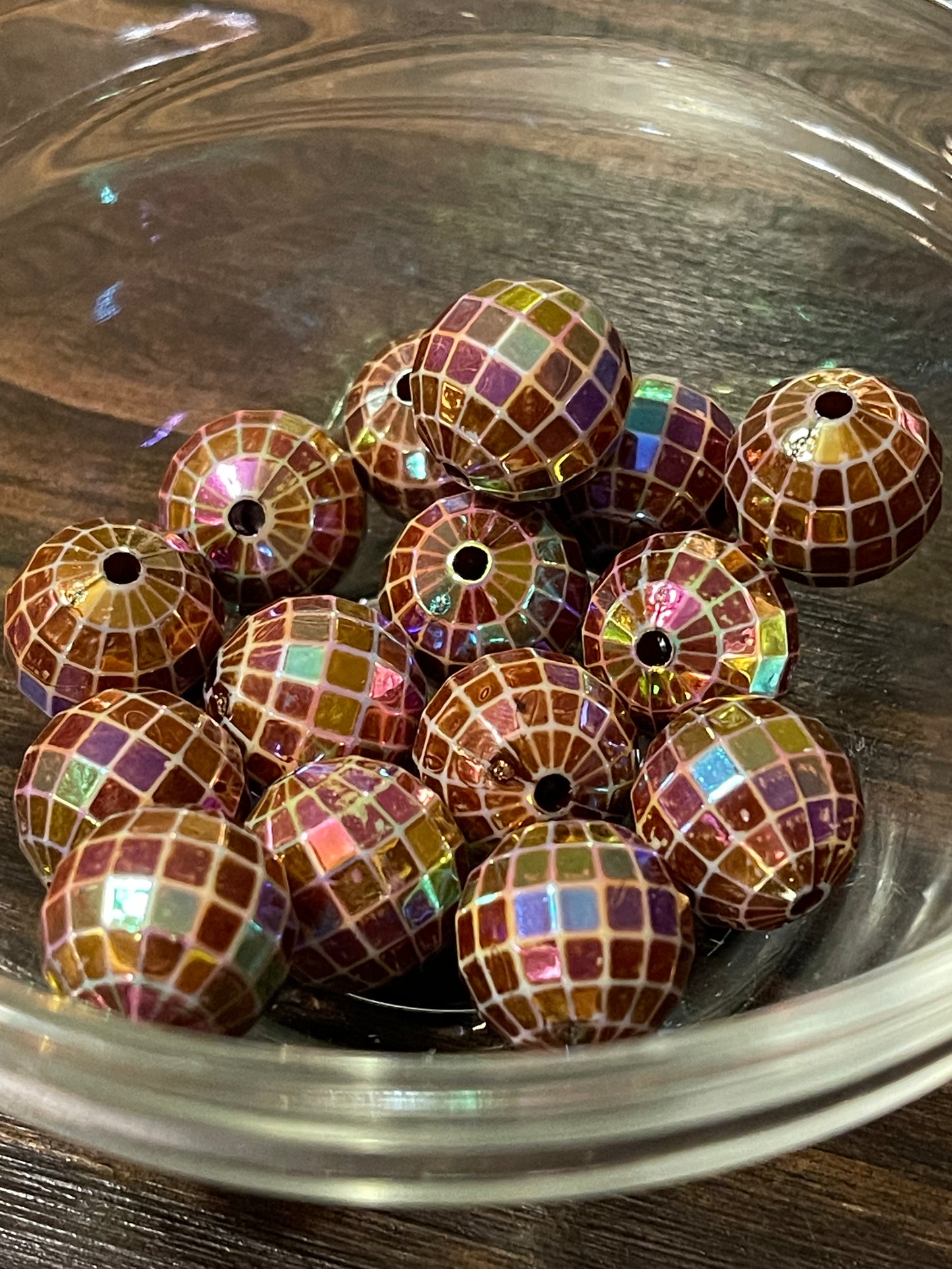 16mm ACRYLIC BEAD Disco Ball w/ ABS Shine (12 Options)