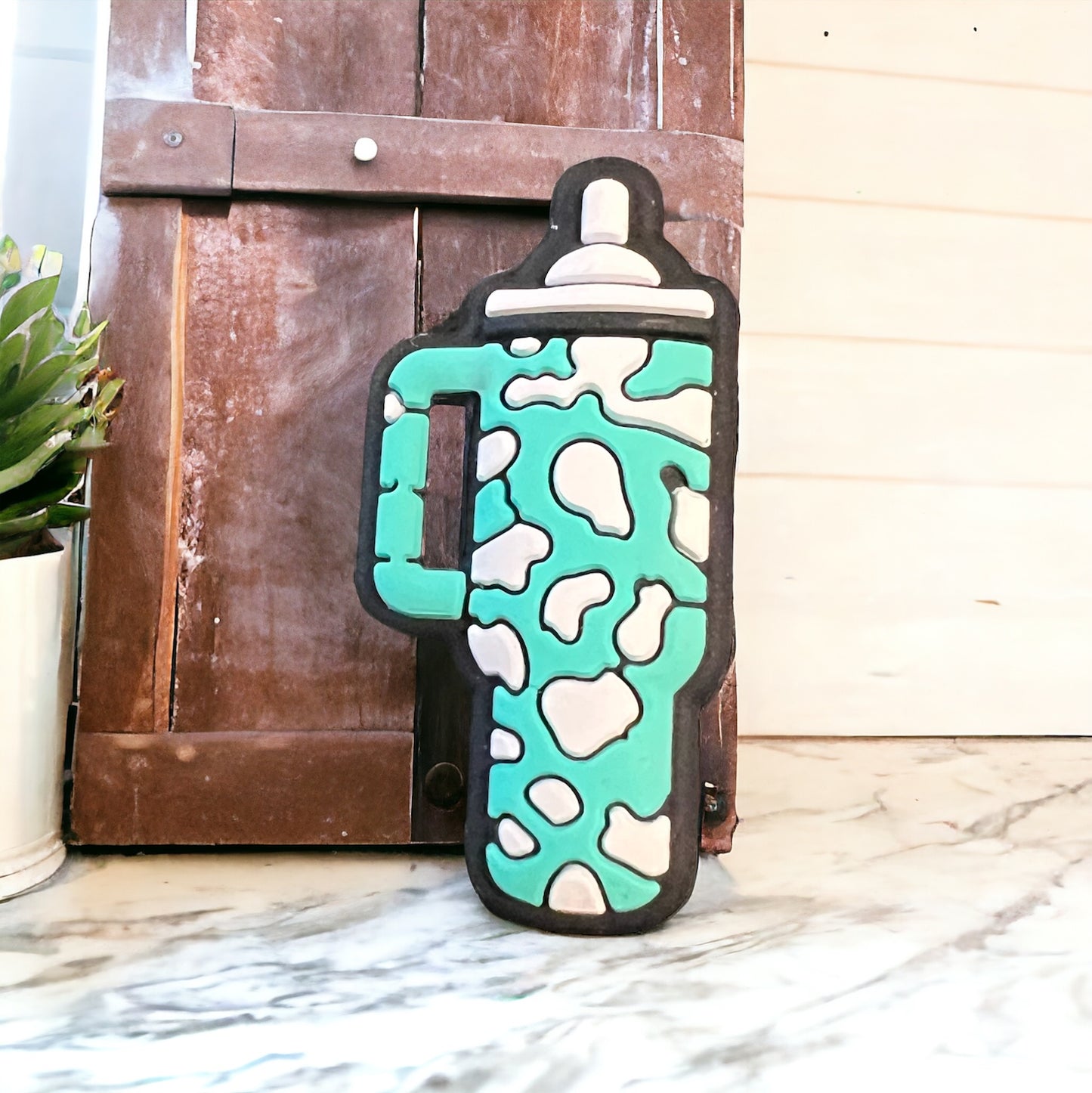 SILICONE FOCAL-cow PATTERN tumbler (2 styles to choose from)