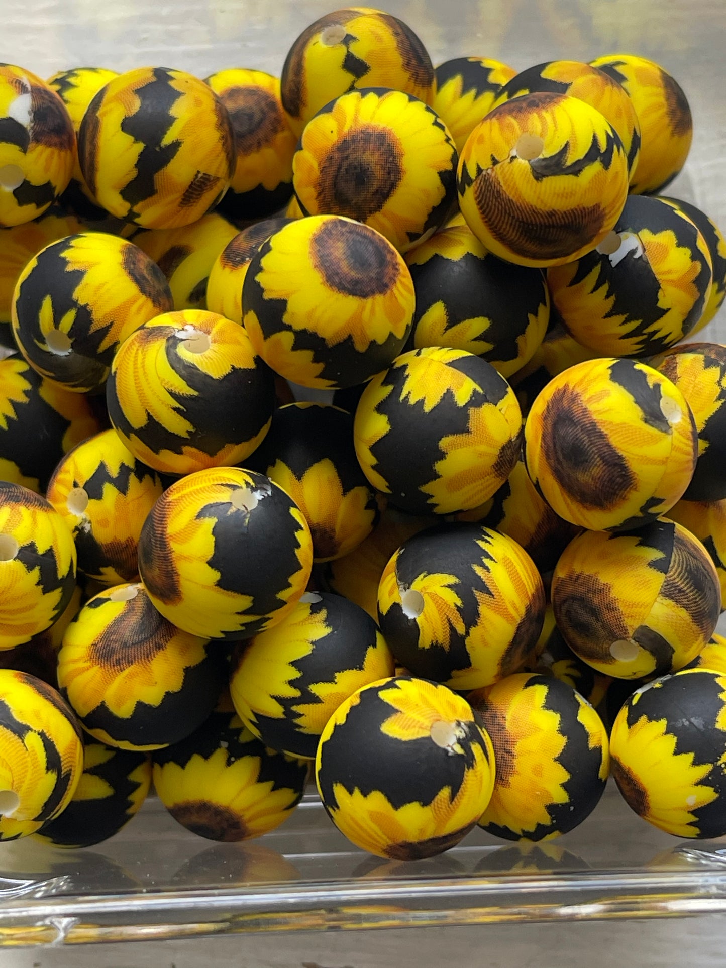 15mm SILICONE BEAD - PRINTED (21 Options)