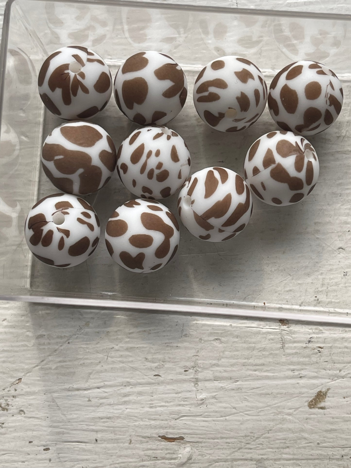 15mm SILICONE BEAD - PRINTED (21 Options)
