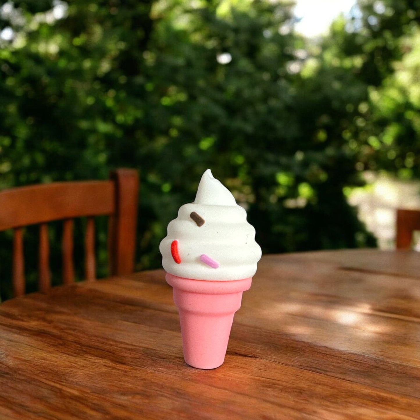 3D SILICONE FOCAL- Ice Cream Cone Pink