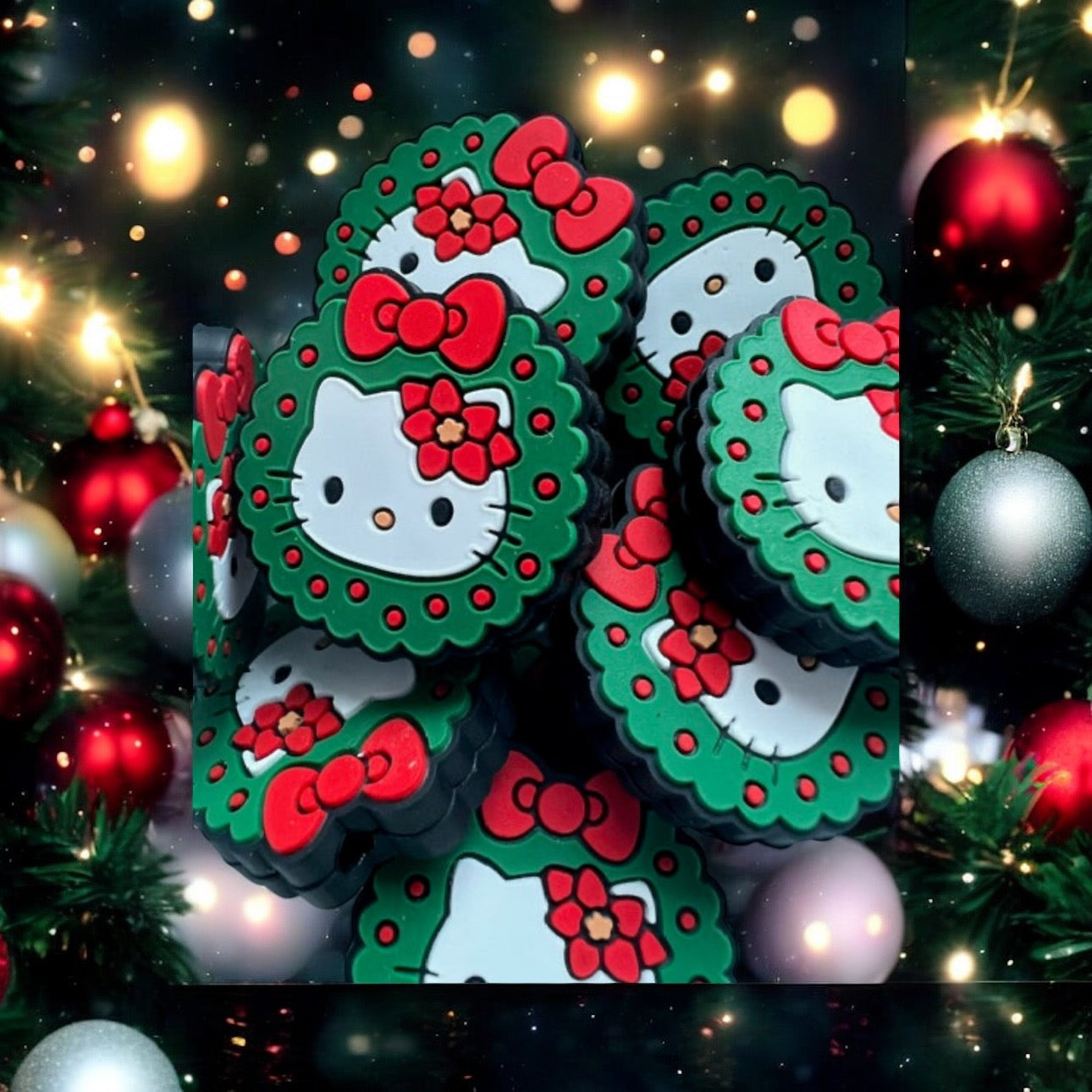 HOLIDAY FOCAL-CHRISTMAS- HELLO KITTY (2 STYLES TO CHOOSE FROM)