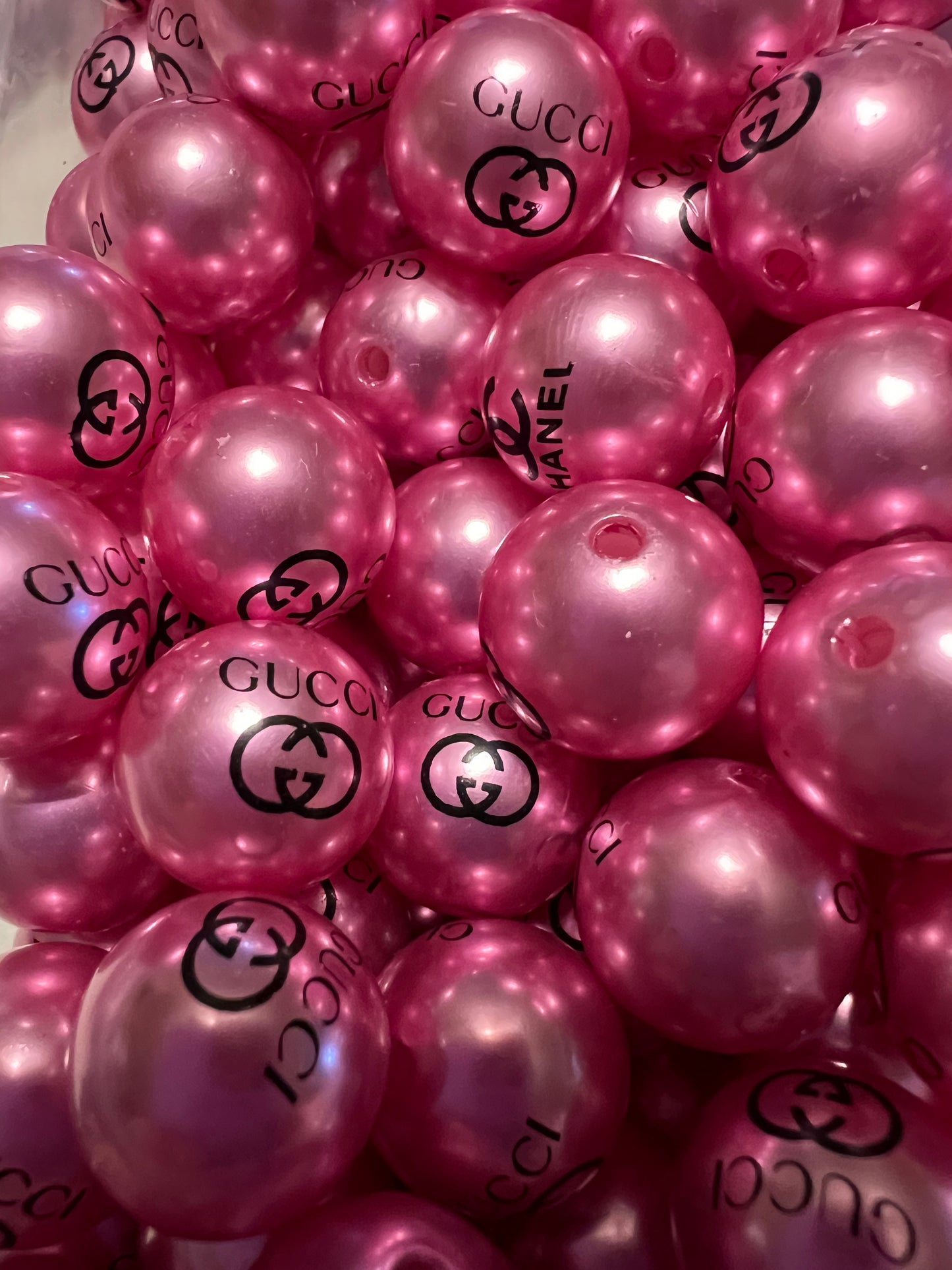 15mm ACRYLIC BEAD G'S (PINK FAUX PEARL)