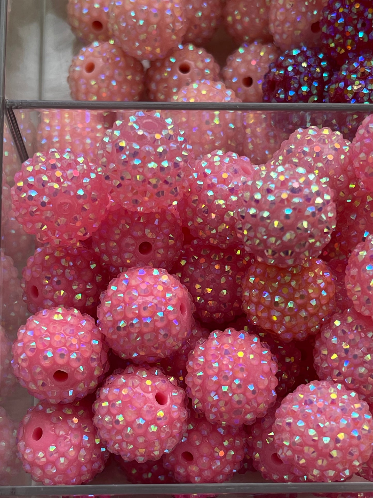 20mm CHUNKY ABS RHINESTONE Beads- Solids (33 Options)