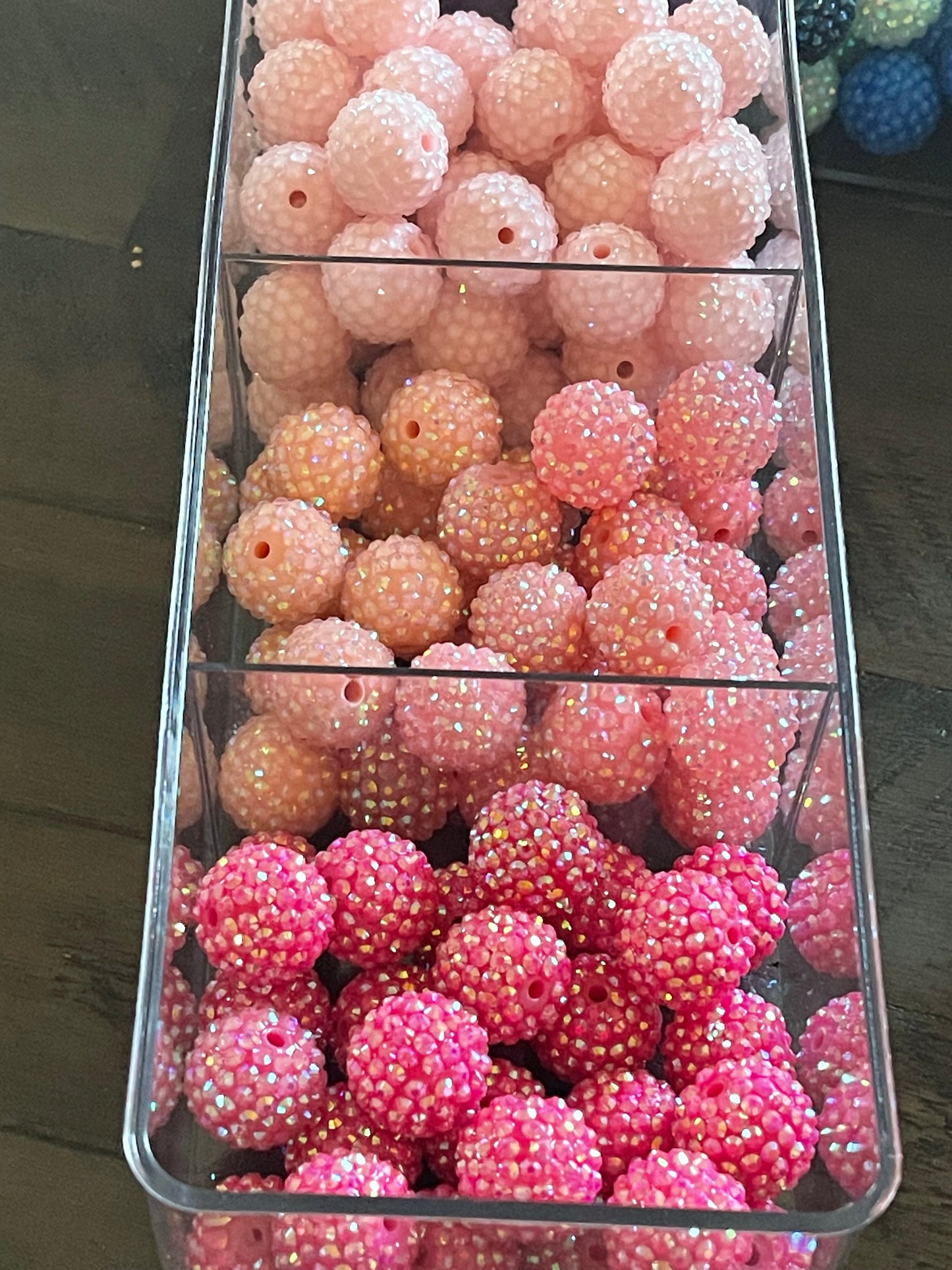 20mm CHUNKY RHINESTONE bubblegum Bead (15 Options)