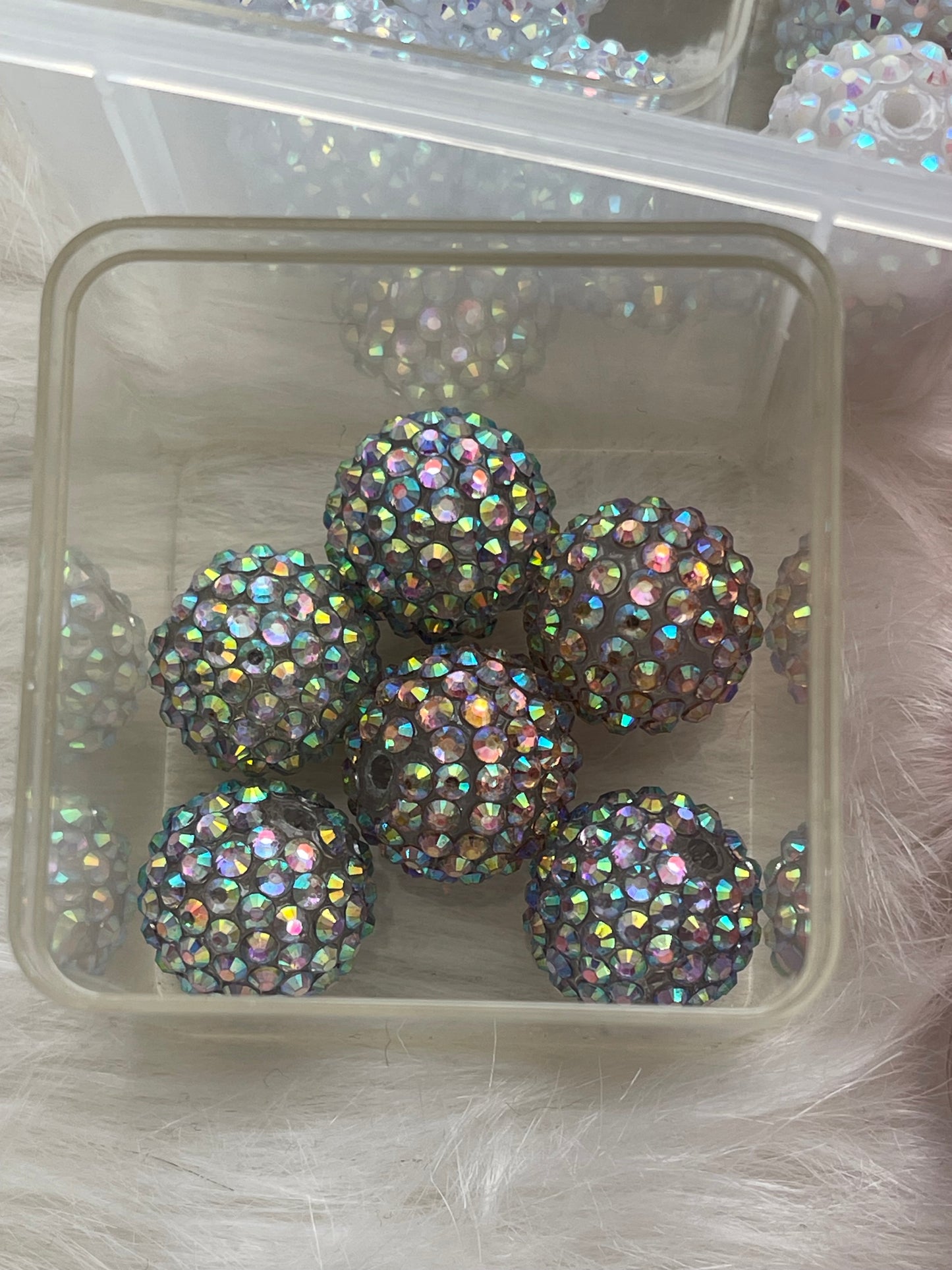 20mm CHUNKY ABS RHINESTONE Beads- Solids (33 Options)