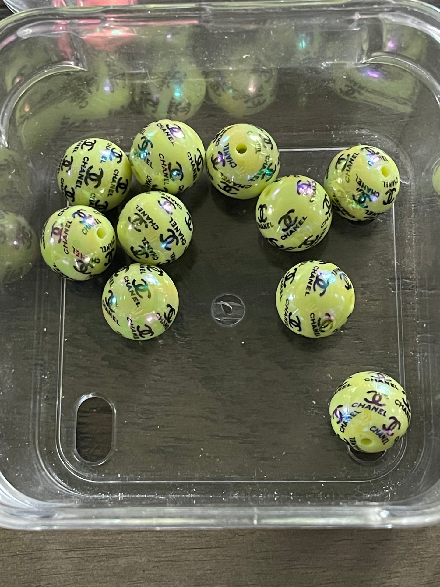 16mm ACRYLIC BEAD C’s (Hi-Gloss Coat) 12 Options