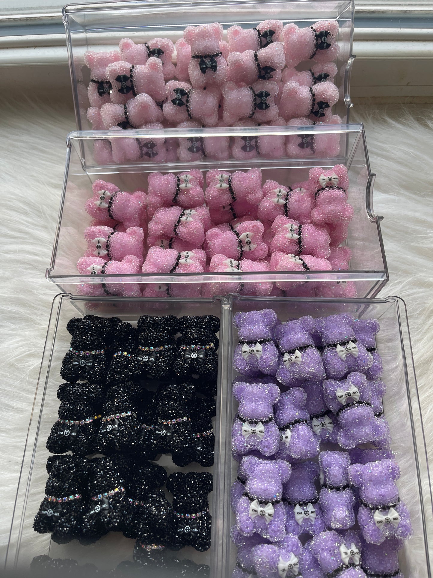 RHINESTONE ACRYLIC FOCAL- Sugar Bear (4 Channel OPTIONS)
